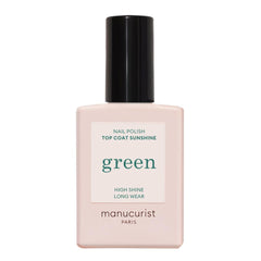 Vernis de finition Sunshine de Manucurist sur bouteille, brillance durable sans lampe.