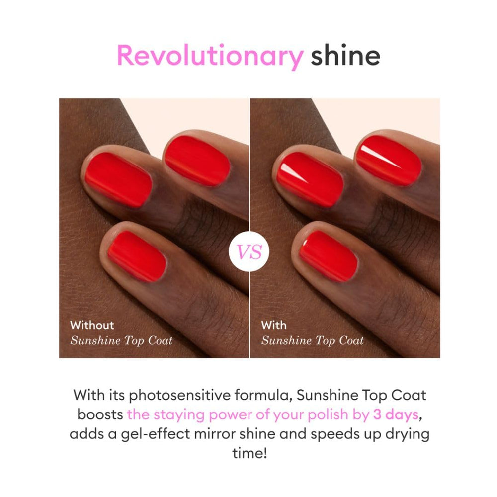 Texture échantillon Sunshine sur ongles Manucurist, effet gel brillant.