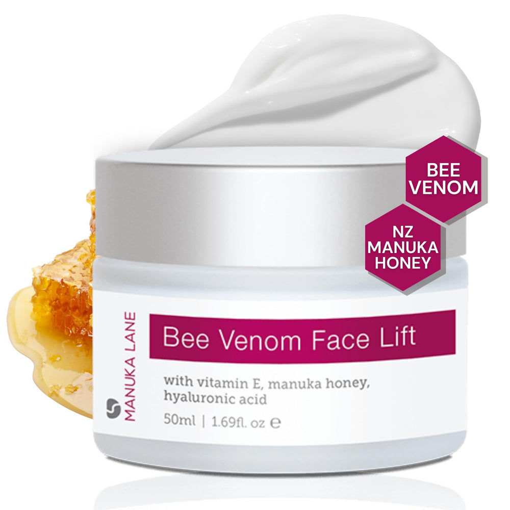 Manuka Lane Crème Venin d’Abeille – pot visage: texture riche pour nourrir et lisser.