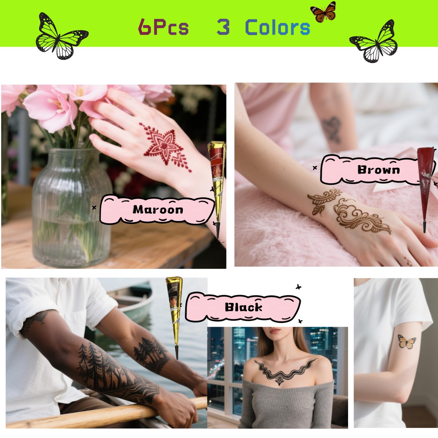 ManYan HaiYan bouteilles d'encre six couleurs pour designs variés