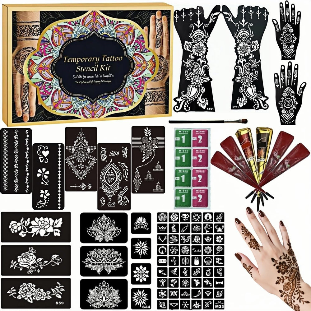ManYan HaiYan kit tatouages temporaires grandes feuilles pour designs personnalisés et faciles