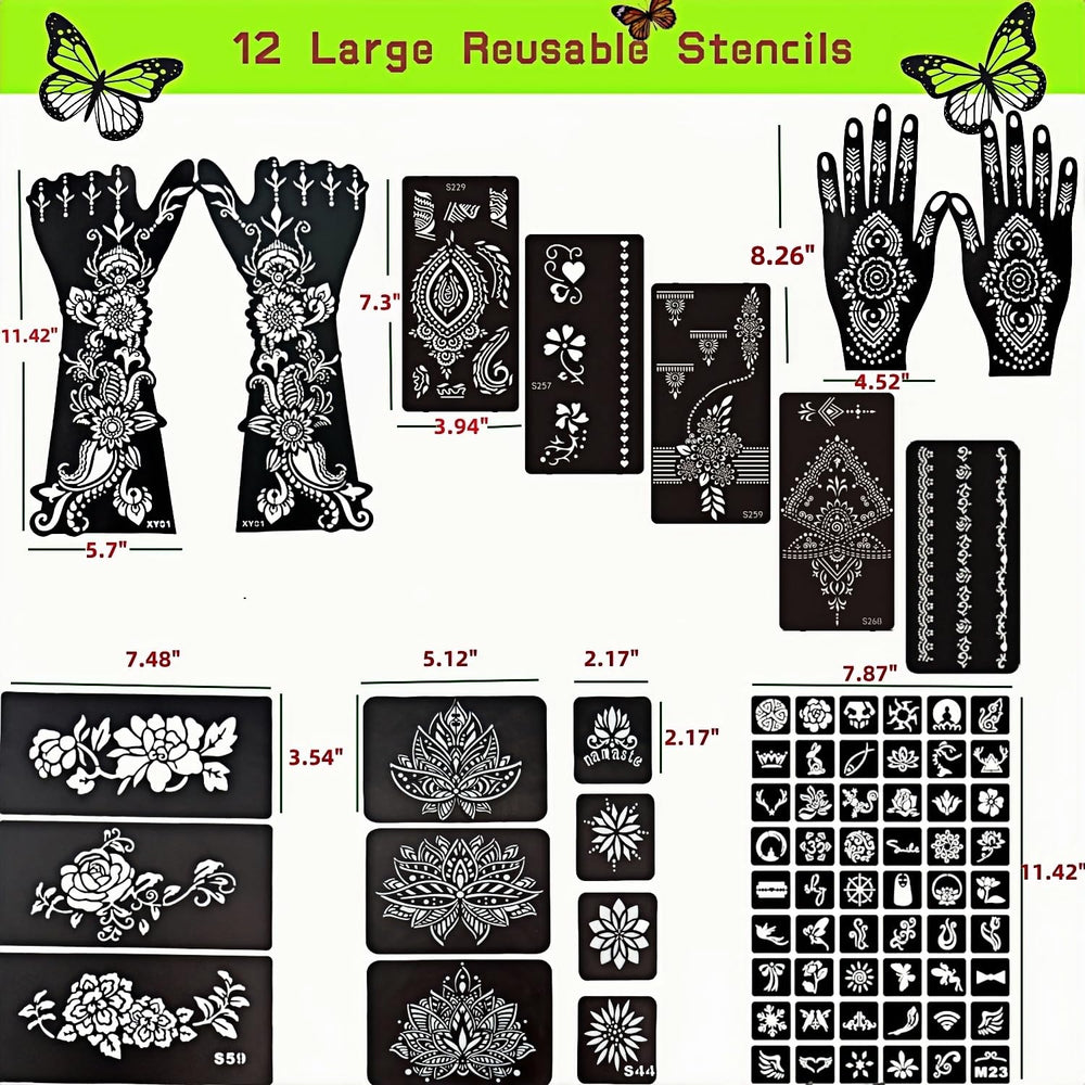 ManYan HaiYan pochoirs reutilisables 12 feuilles pour motifs durables
