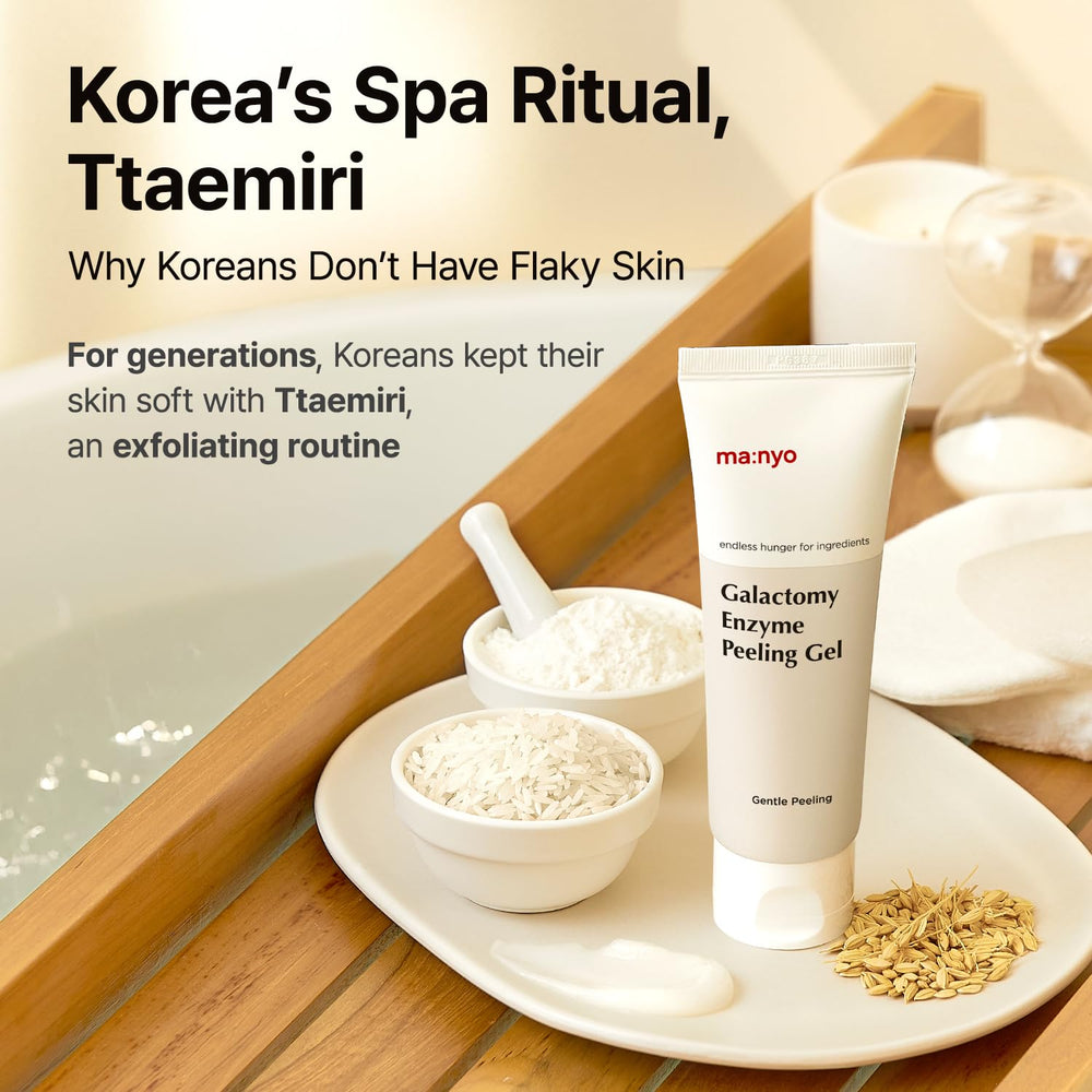ma:nyo Galactomy Enzyme Peeling Gel massage circulaire pour pores nets.