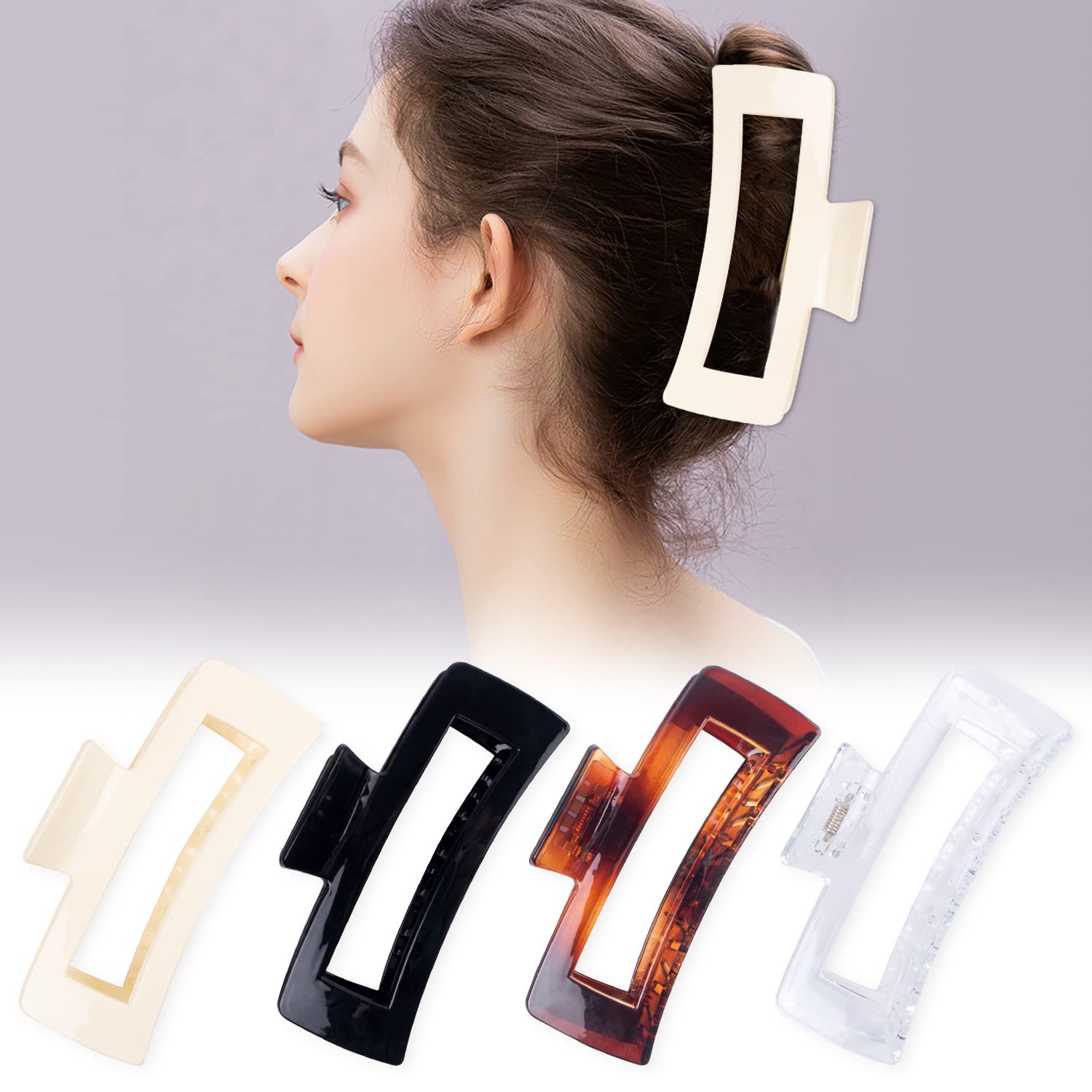 MAORULU pince cheveux anti-glisse pour boucles et cheveux volumineux, maintien sûr.