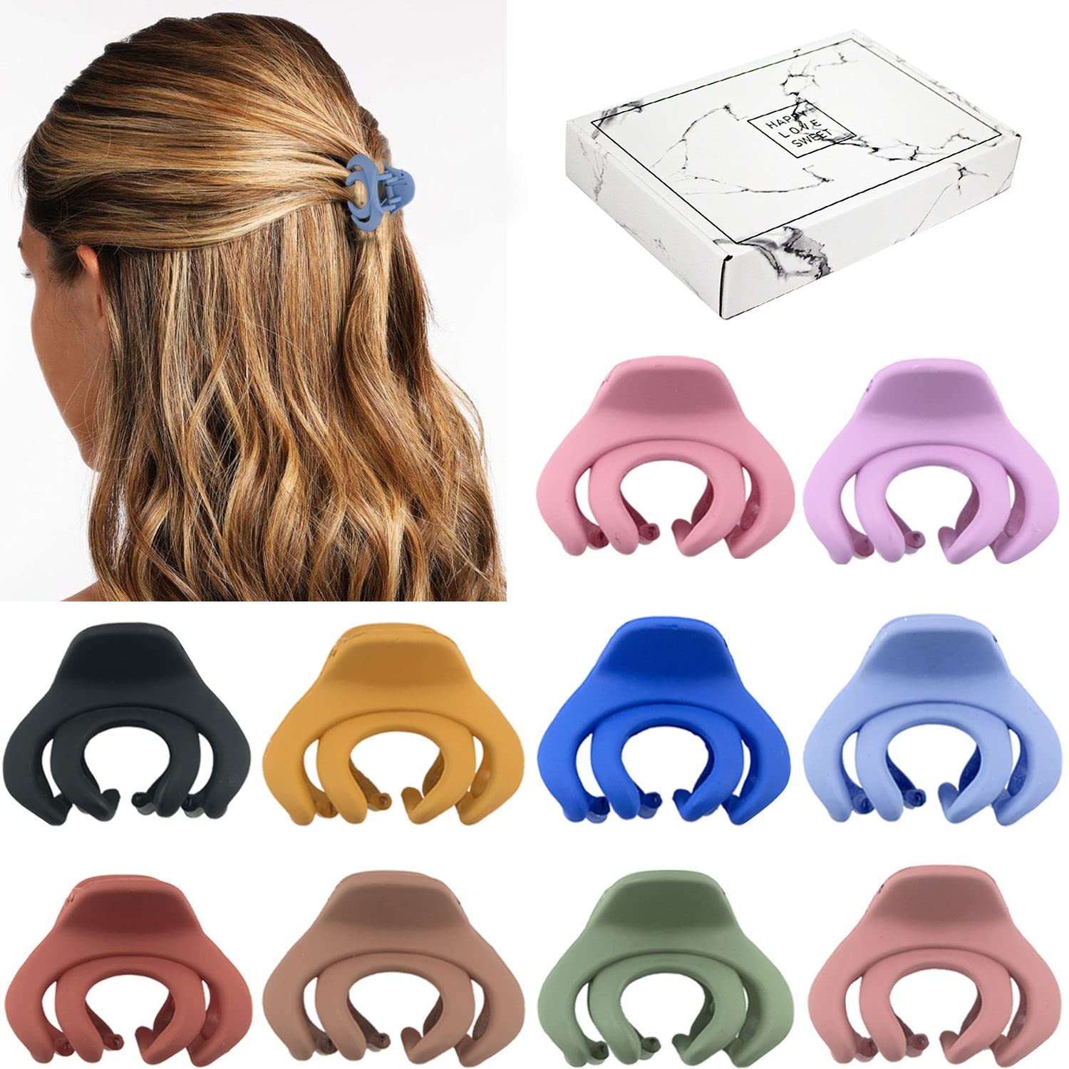 Pinces MAORULU mini poulpe rouge, tenue fiable pour cheveux fins.