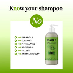 Maple Holistics Shampoing avec huile de romarin pour nourrir le cuir chevelu.