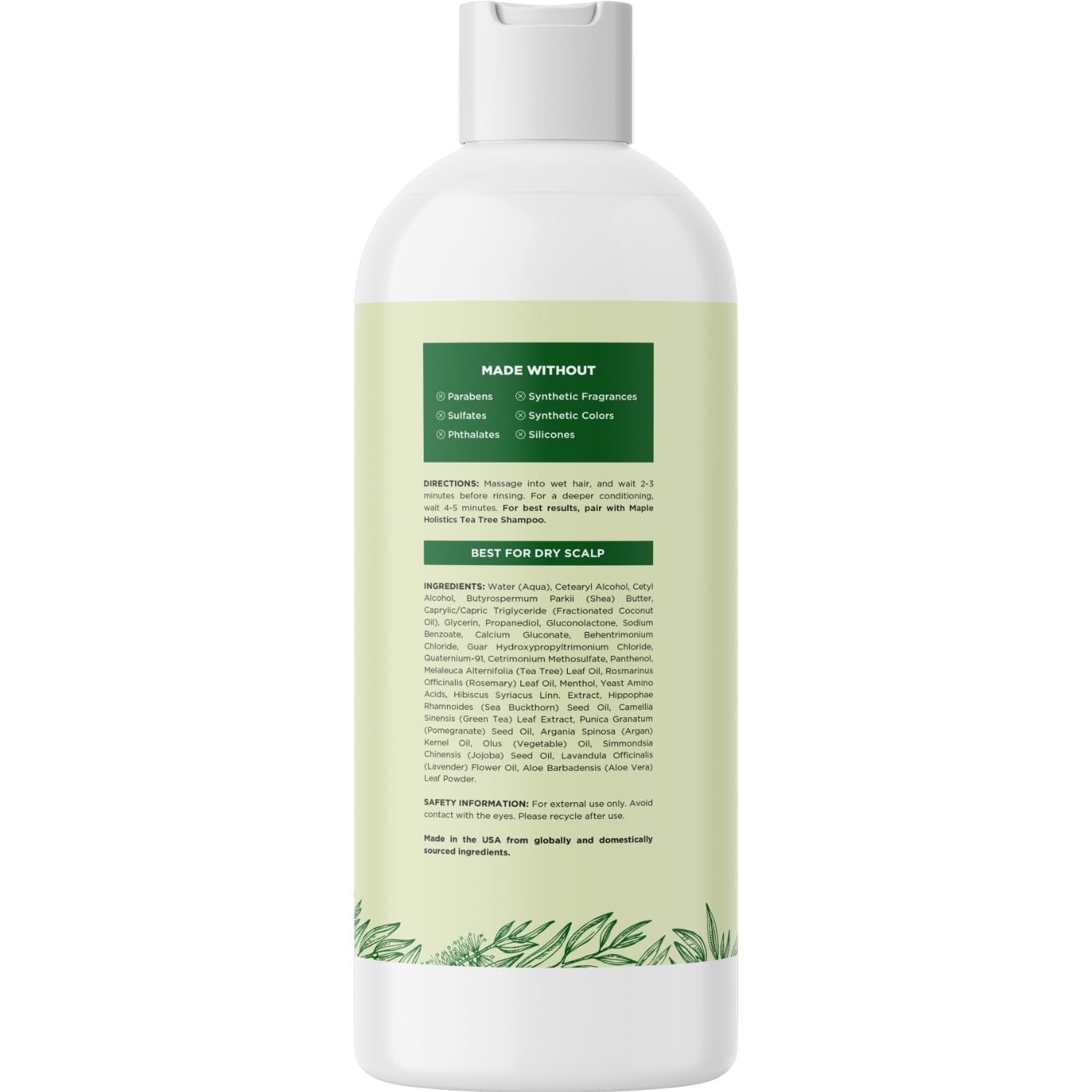 Maple Holistics ingrédients naturels visibles sur l’emballage, soin doux et hydratant