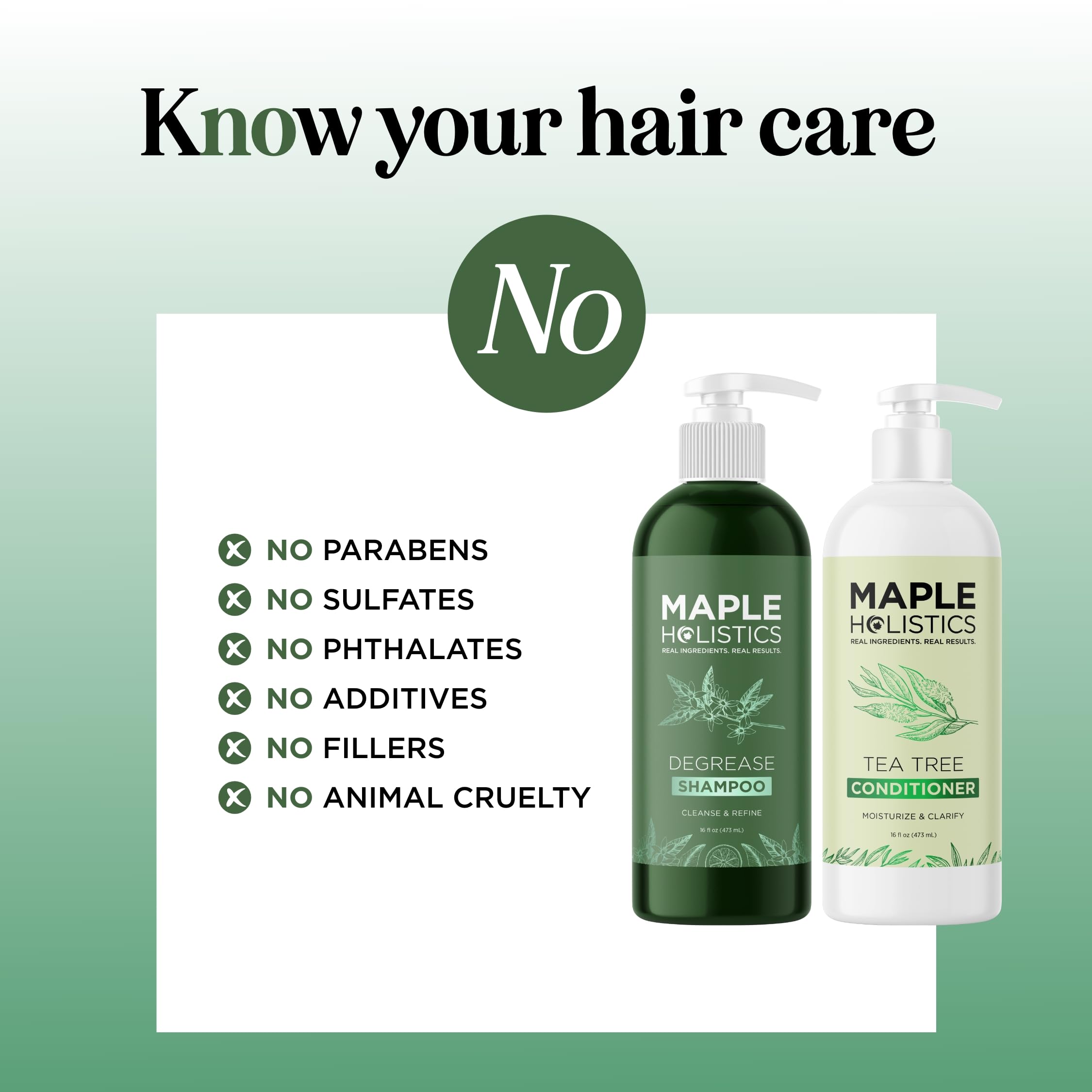 Maple Holistics Après-shampoing cheveux gras, douceur légère et hydratation durable.