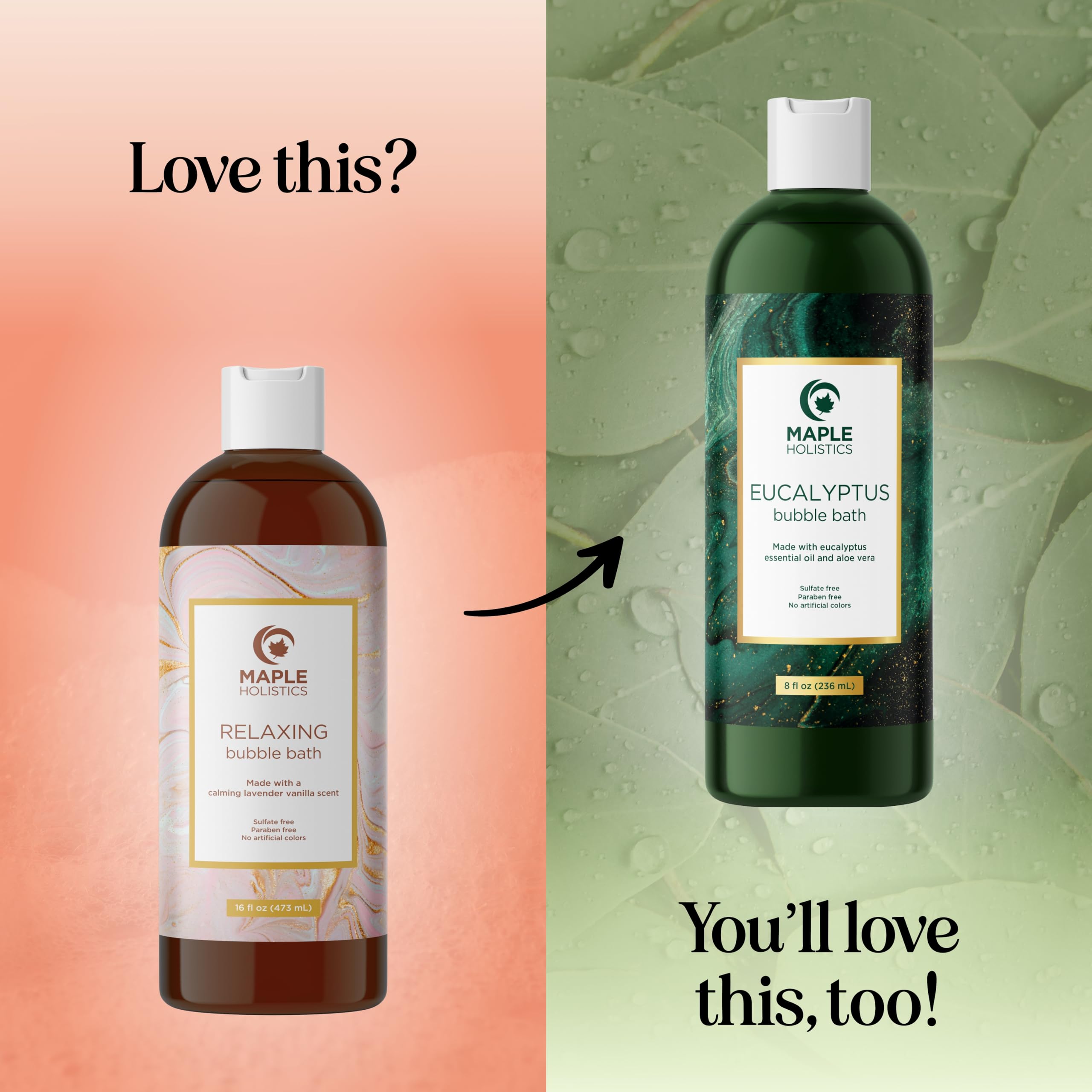 Maple Holistics Bain Lavande Sauge Calendula : relaxation après une journée chargée.