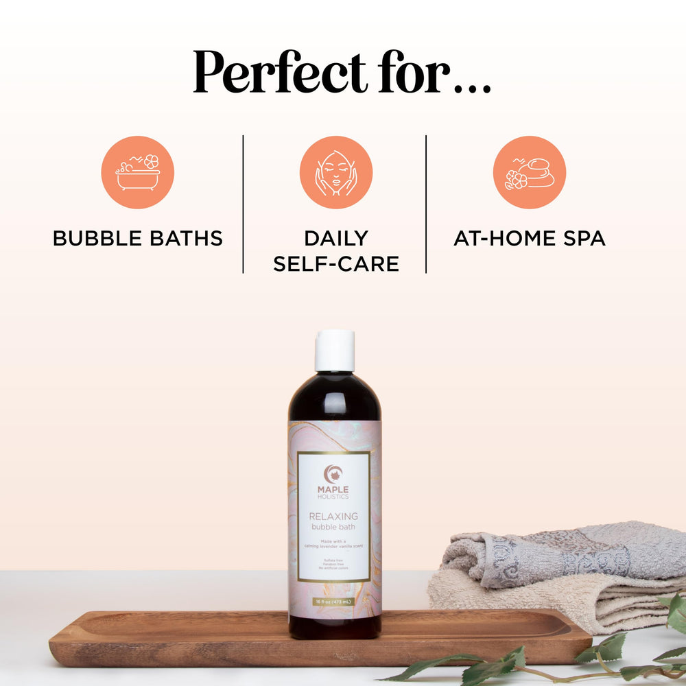 Maple Holistics Bain Lavande Essences : douceur hydratante et peau satinée.