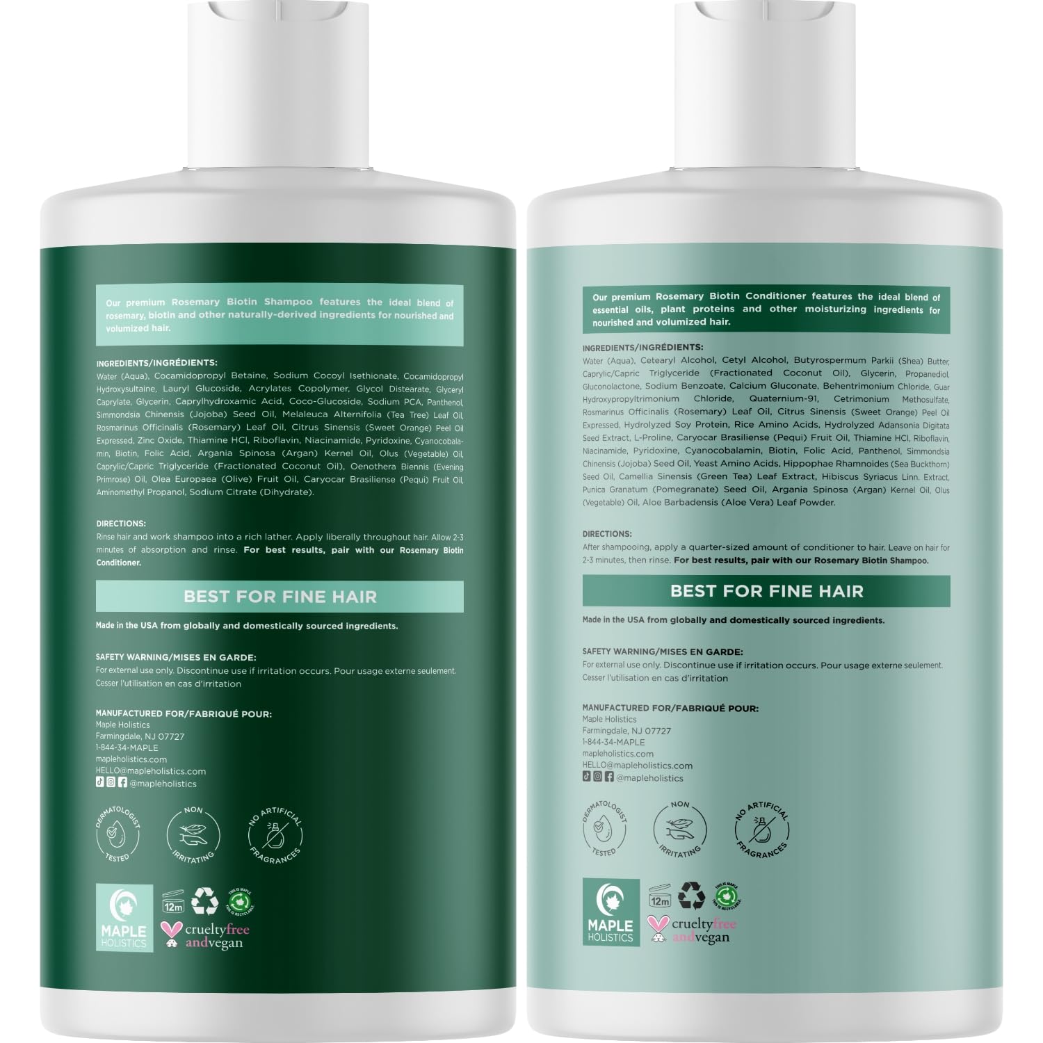 Maple Holistics Biotine Romarin Après-Shampoing Bouteille: douceur et nutrition longue durée