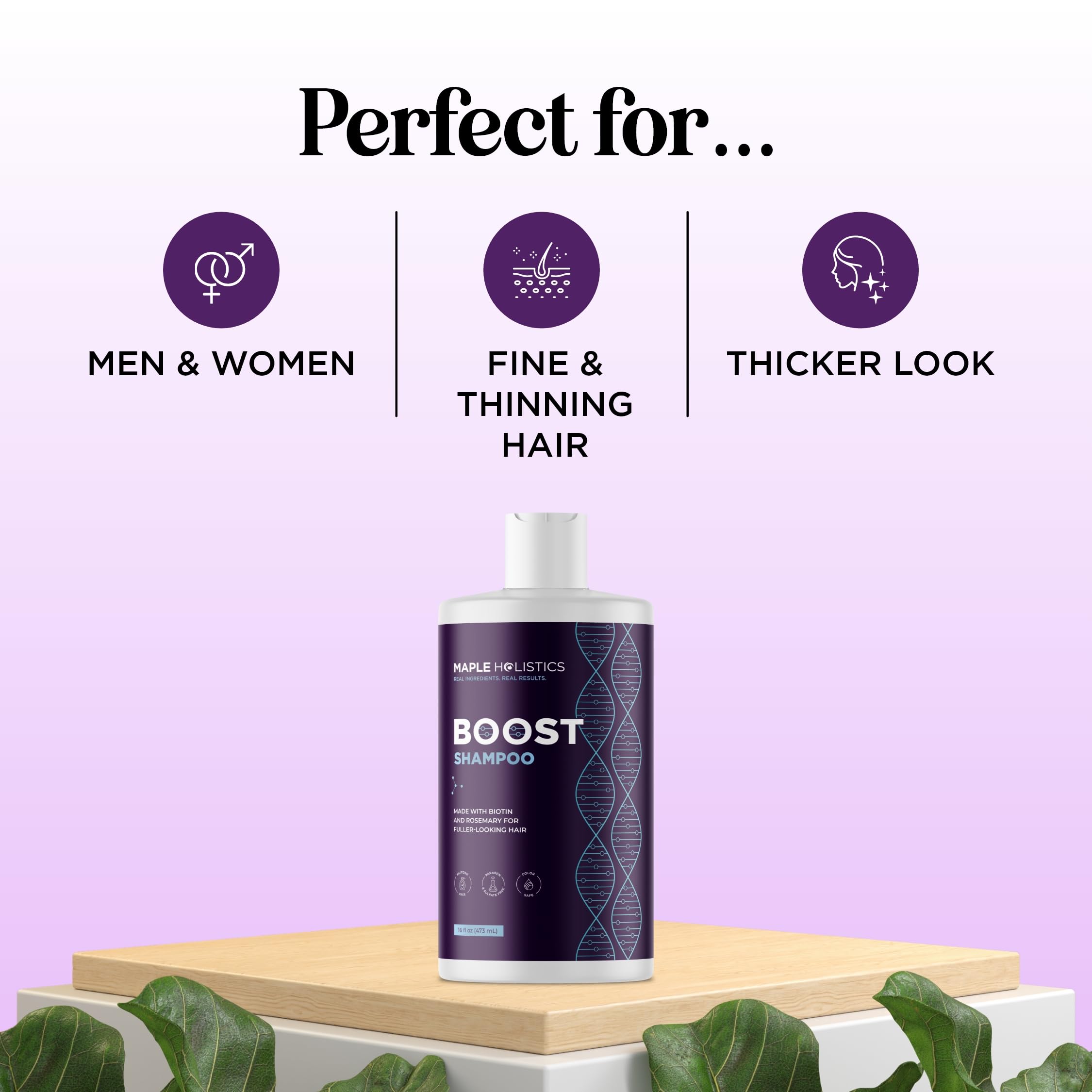 Texture crèmeuse du shampoing Maple Holistics pour démêlage facile.