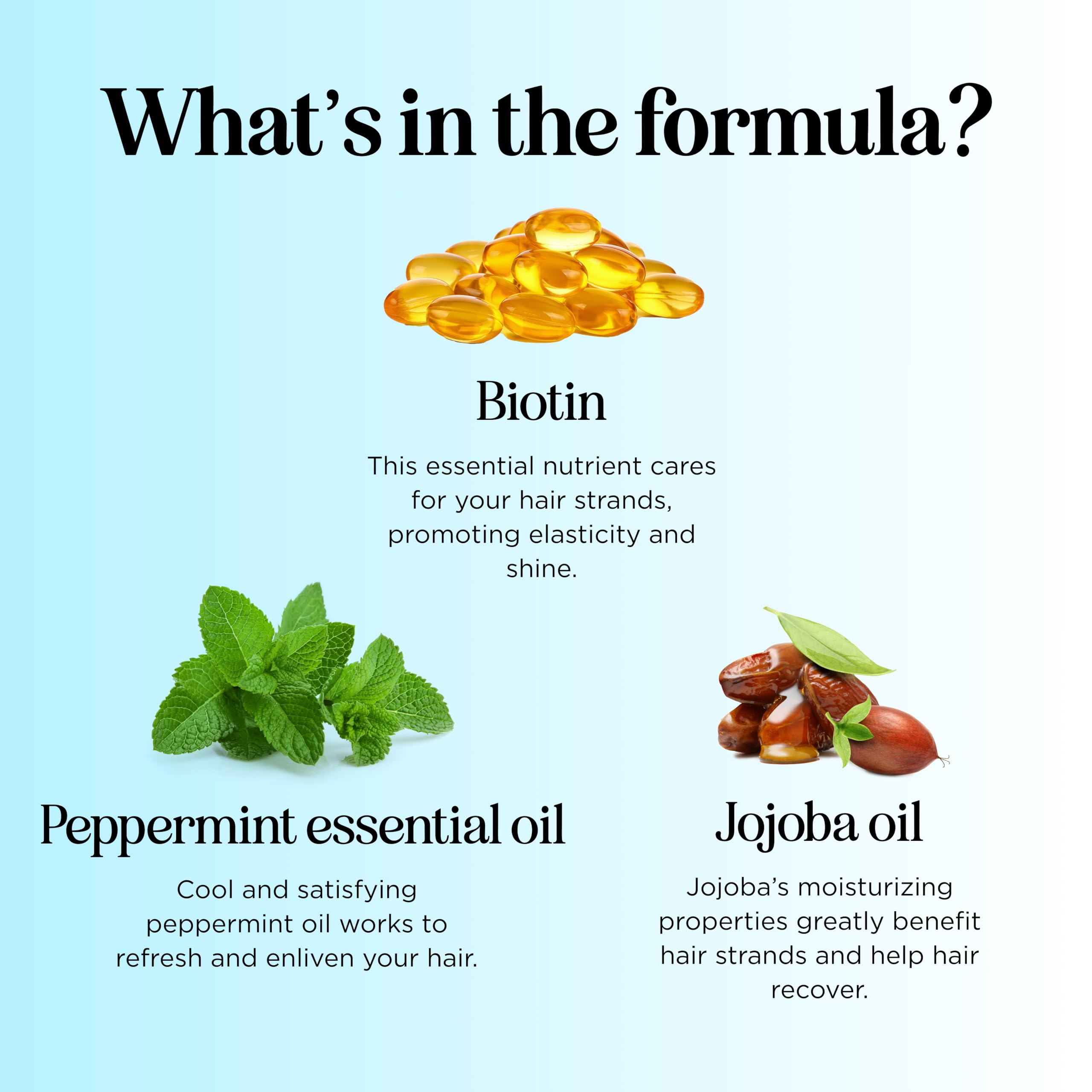 Biotine et vitamines B présentes pour nourrir les cheveux fins.