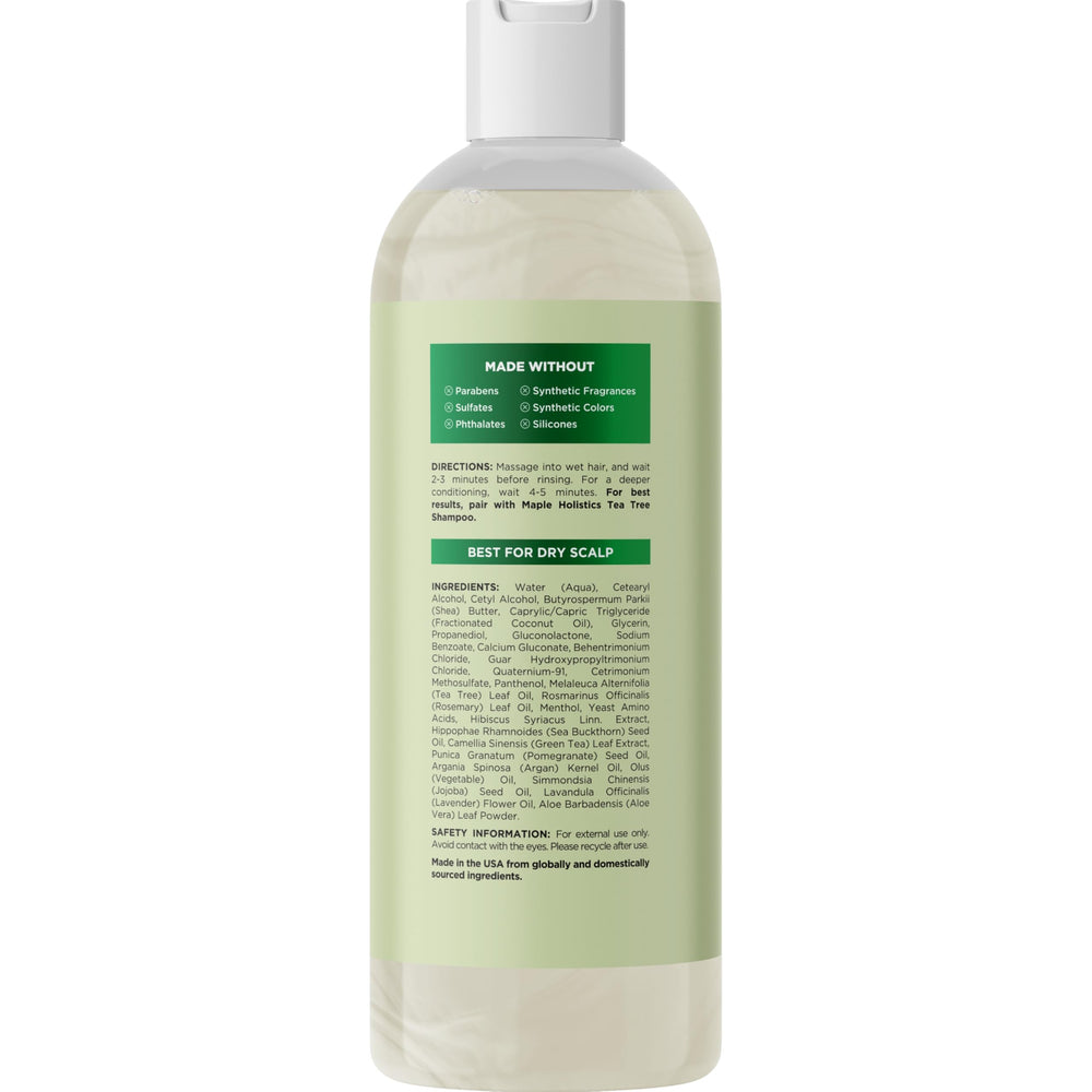 Goutte d'huile d'arbre à thé sur le conditionneur Maple Holistics - soin cuir chevelu