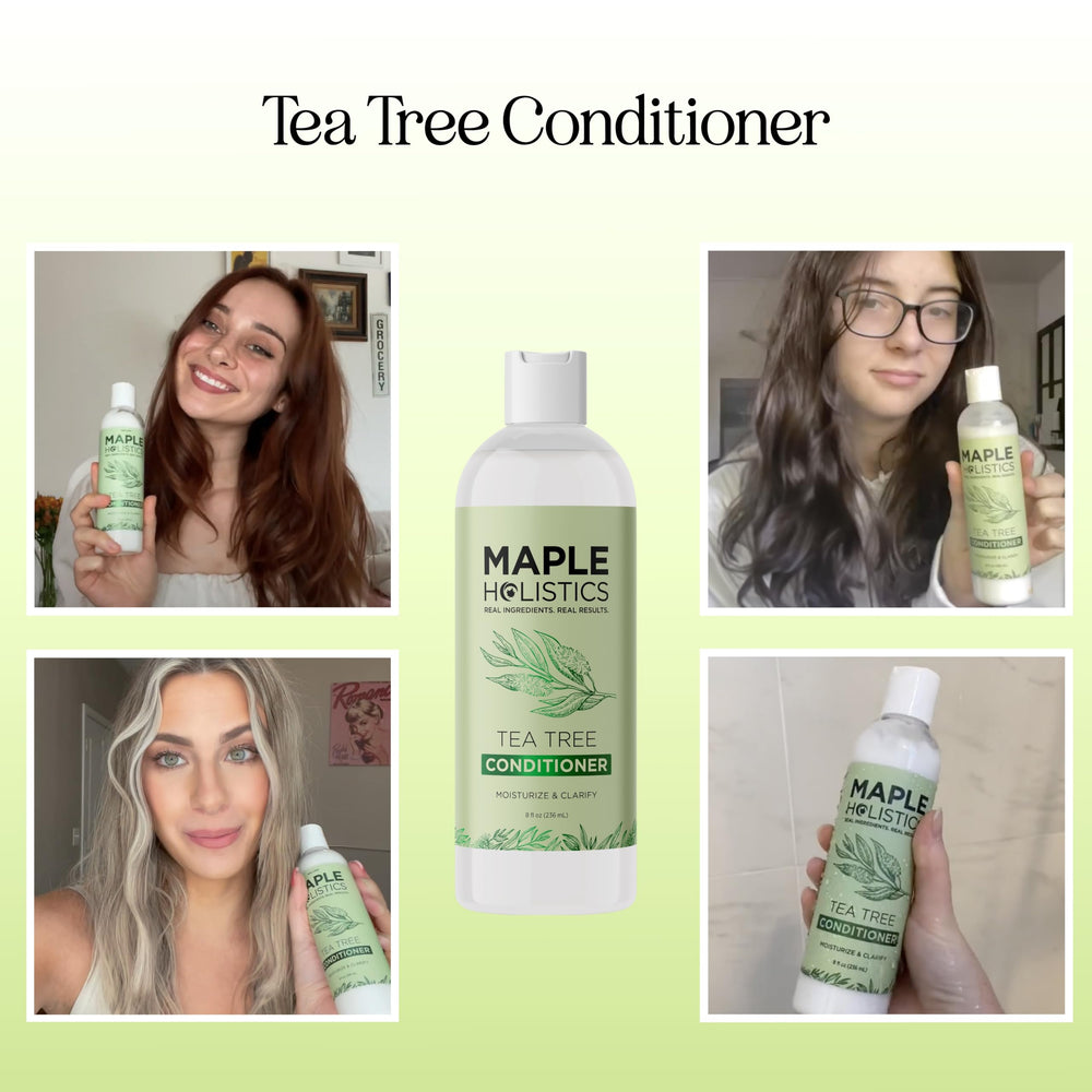 Texture crémeuse du conditionneur Maple Holistics pour cheveux secs.