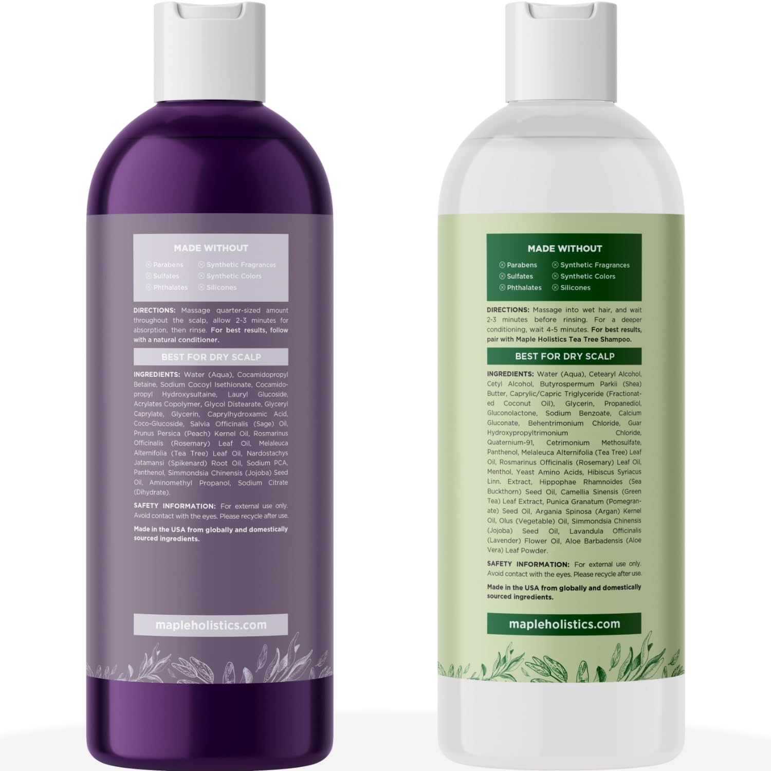 Conditionneur Maple Holistics sans sulfates, nourrissant et démêlant facilement.