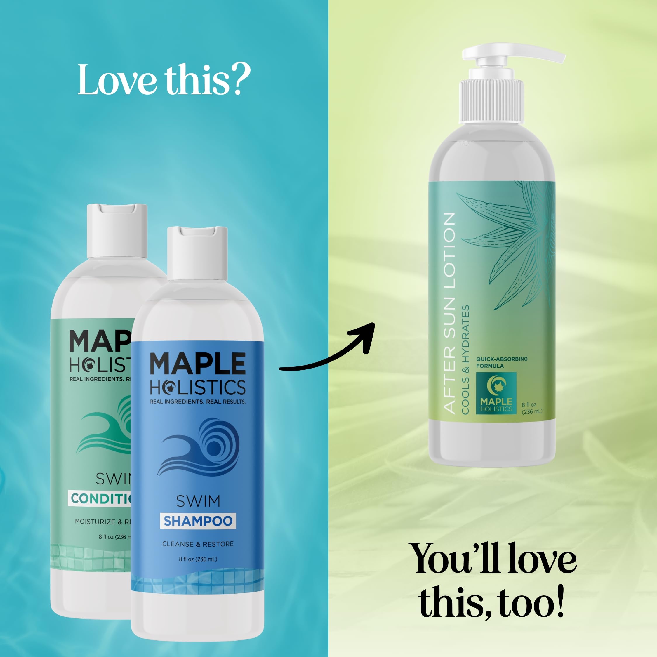 Démêlant Après-Nage Maple Holistics, soin léger pour cheveux après nage.