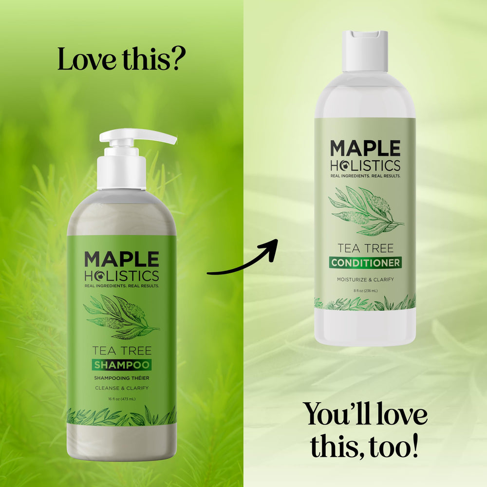 Maple Holistics ingrédients naturels visibles sur l étiquette pour soin doux.