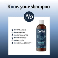 Maple Holistics five mint oil blend image communicates cooling scalp care.