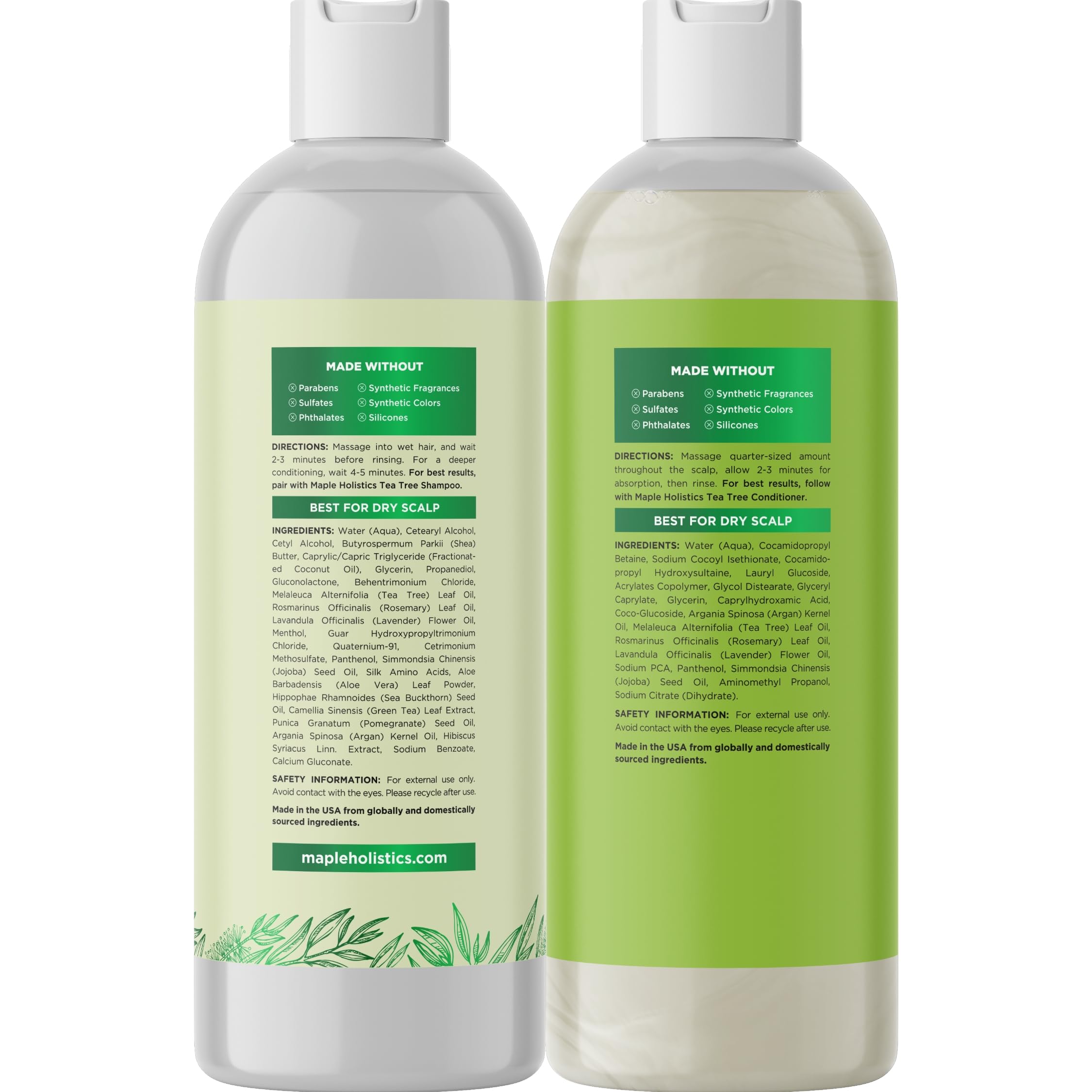 Maple Holistics Formule sans sulfates : soin doux pour le cuir chevelu.