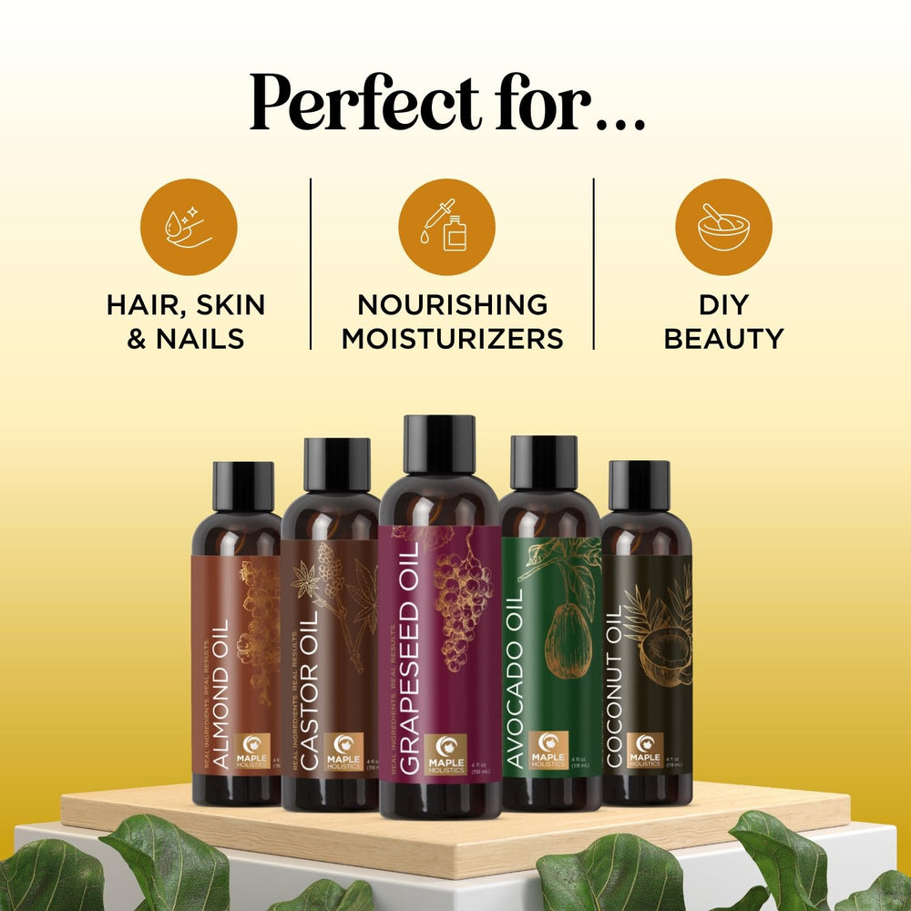 Maple Holistics huile coco fractionnée – flacon, hydratation légère pour peau et cheveux