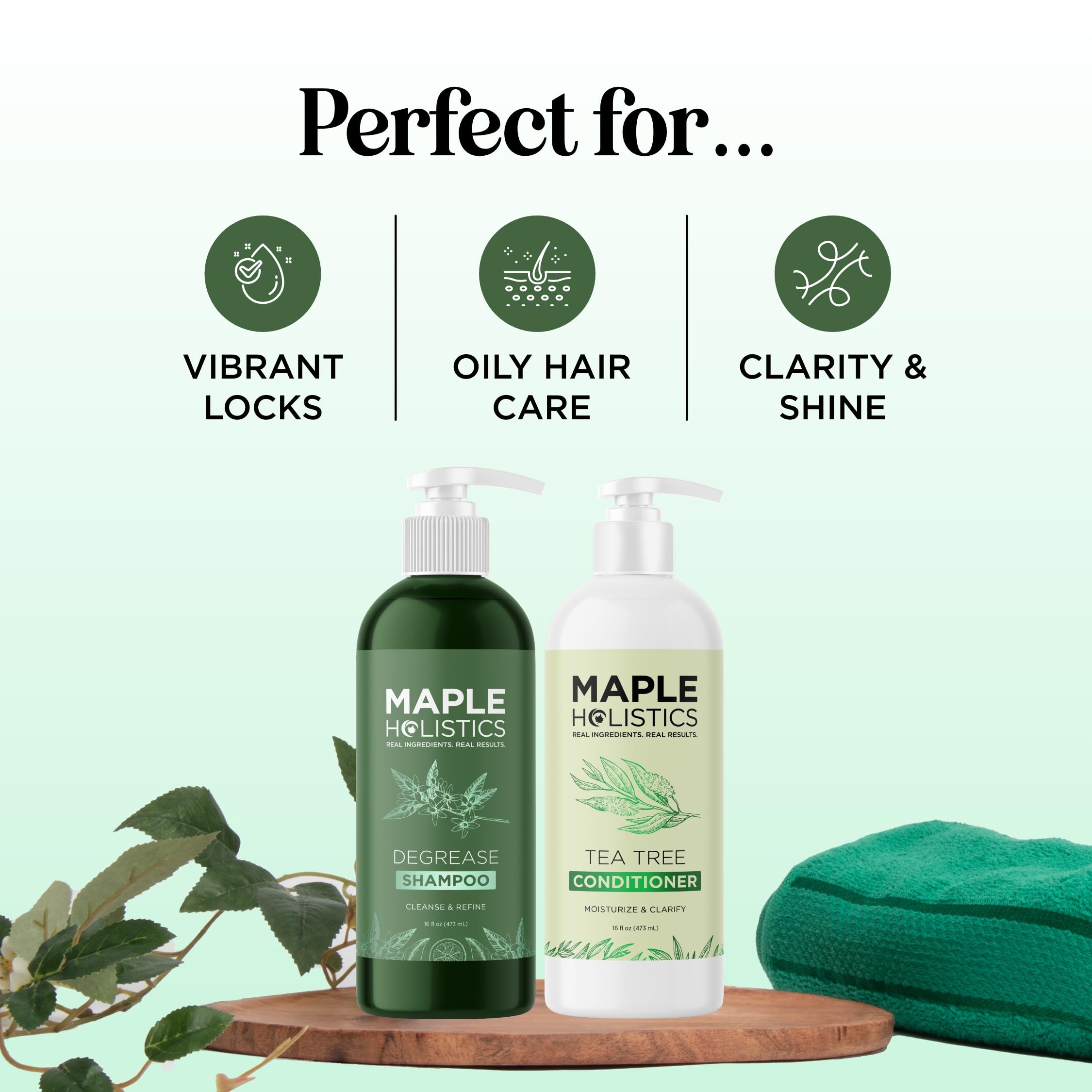 Maple Holistics huile essentielle Romarin, parfum frais et revitalisant pour les cheveux.