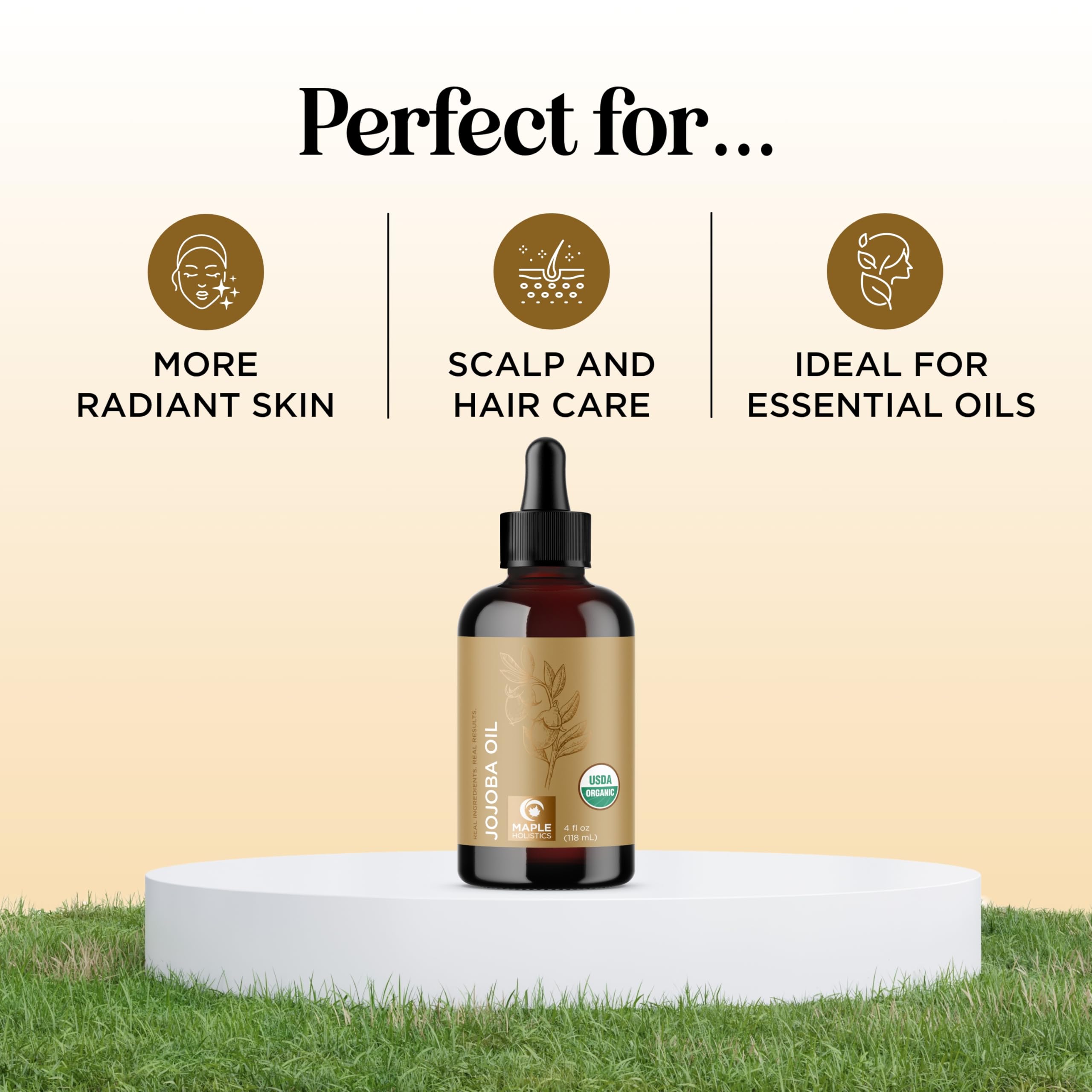Maple Holistics huile porteuse jojoba, flacon prêt à mélanger avec huiles