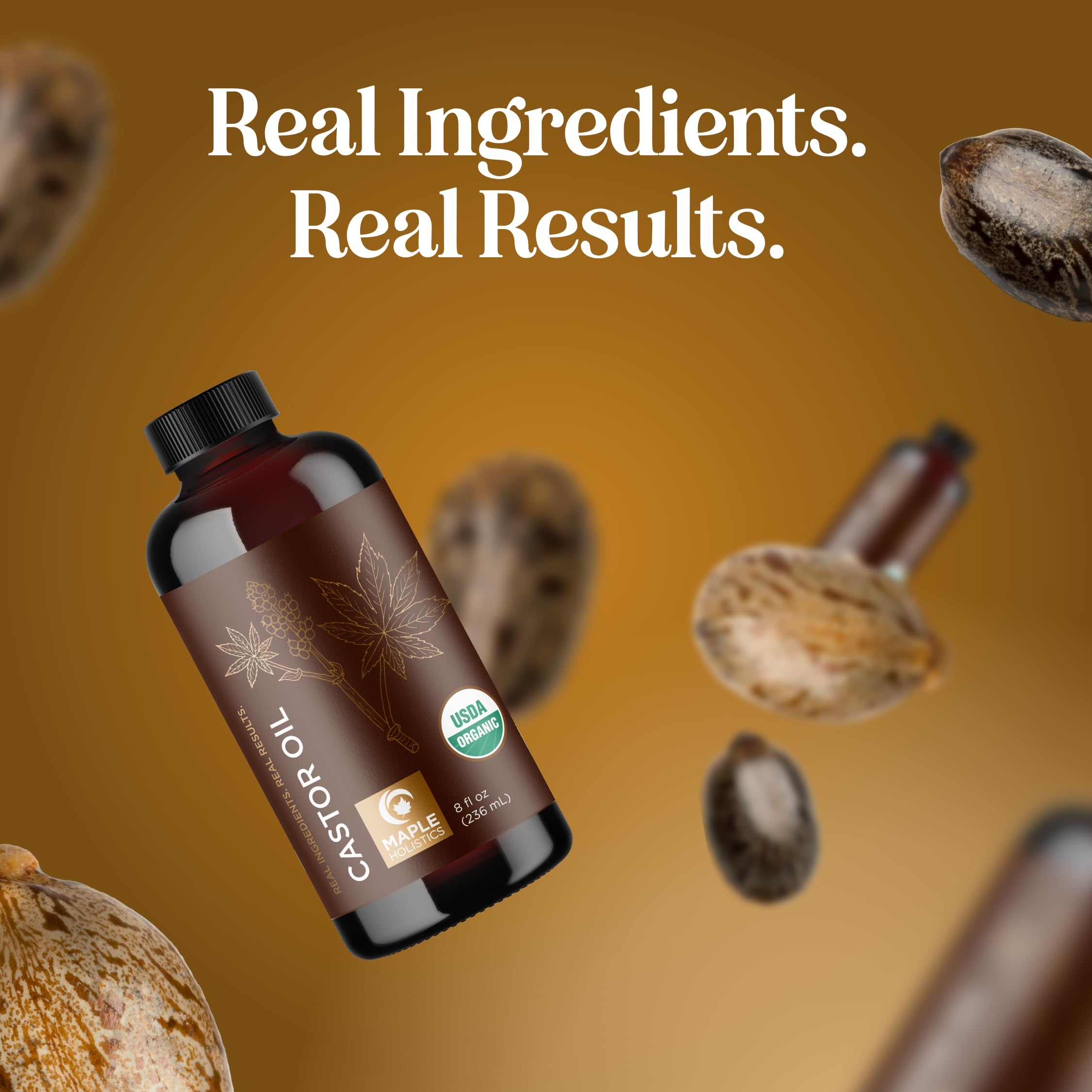 Maple Holistics huile ricin bio - huile appliquée après dermatologue test