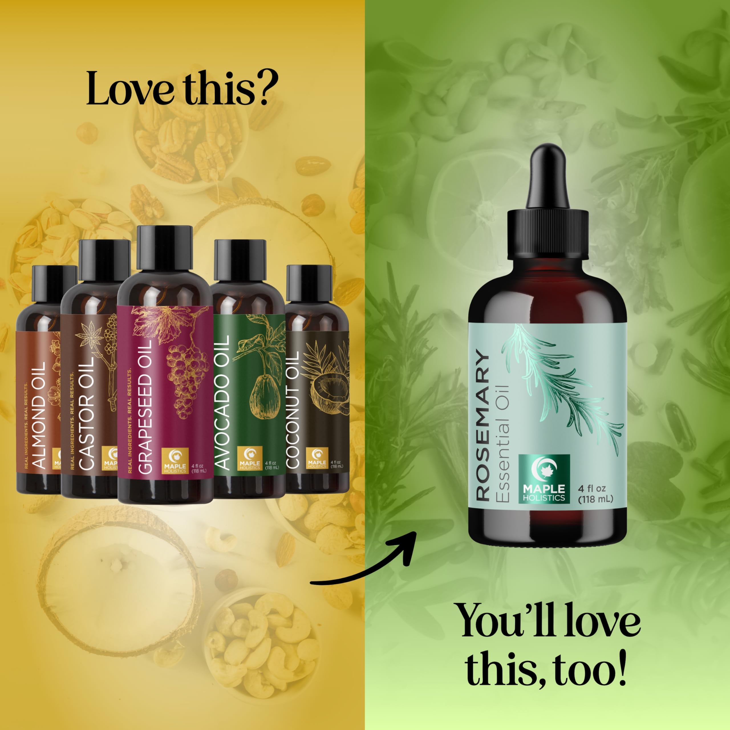 Maple Holistics huile ricin pure – flacon, soin des cheveux et des ongles
