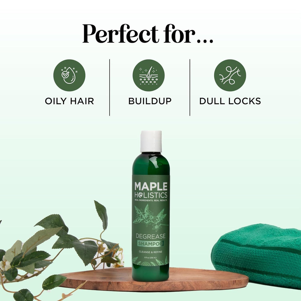 Maple Holistics Shampoing sans sulfates respecte le cuir chevelu sensible.