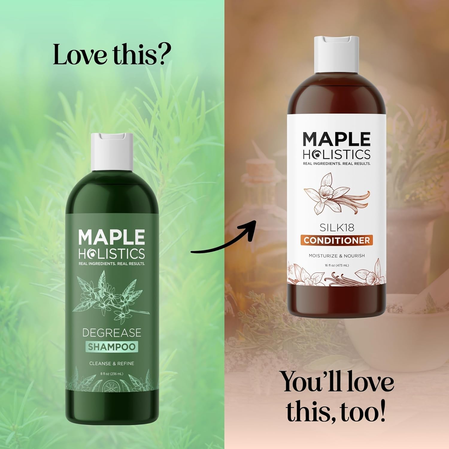 Maple Holistics Formulation sans parabènes offre douceur naturelle pour les cheveux.