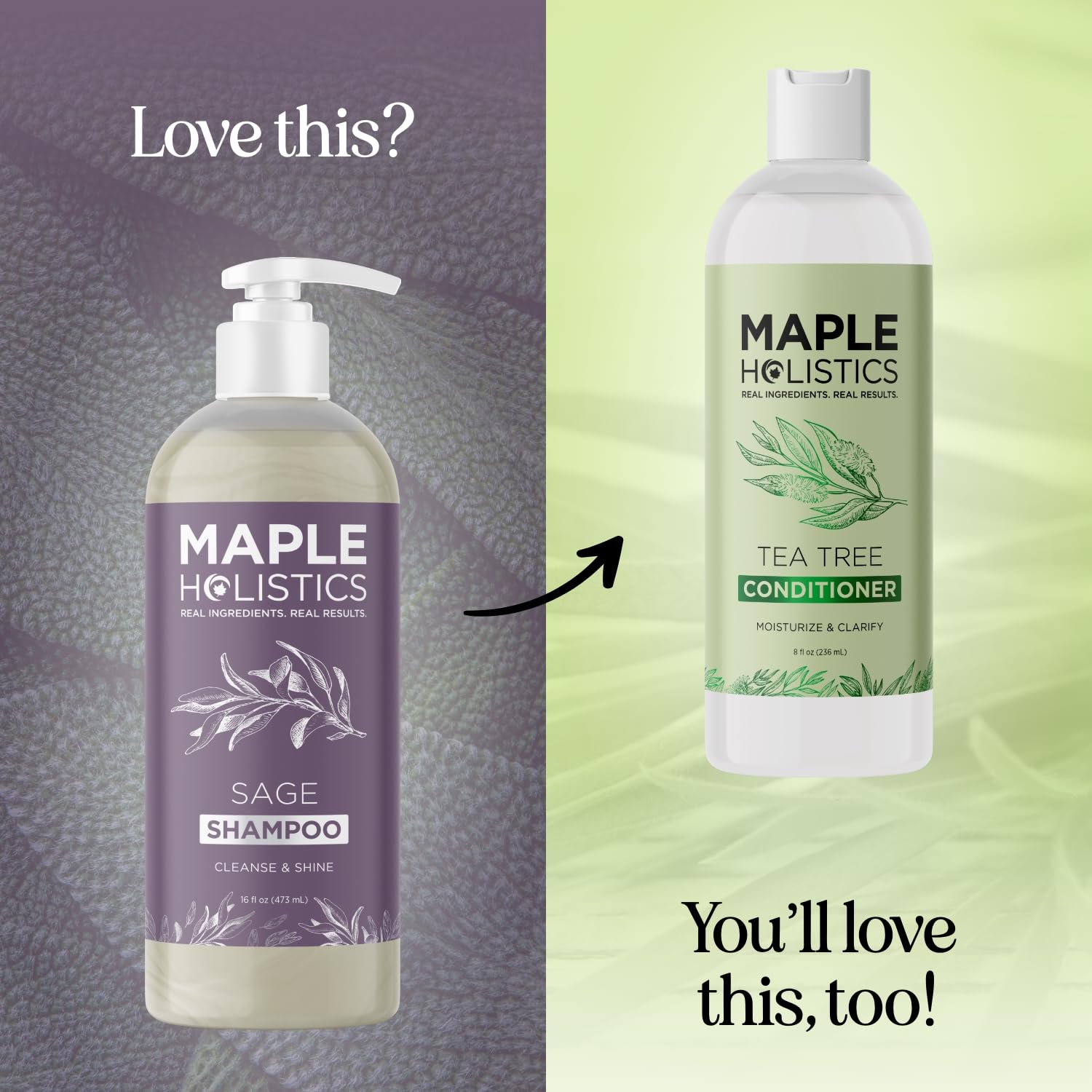 Maple Holistics Shampoing Sage et Romarin – cheveux lumineux et naturels