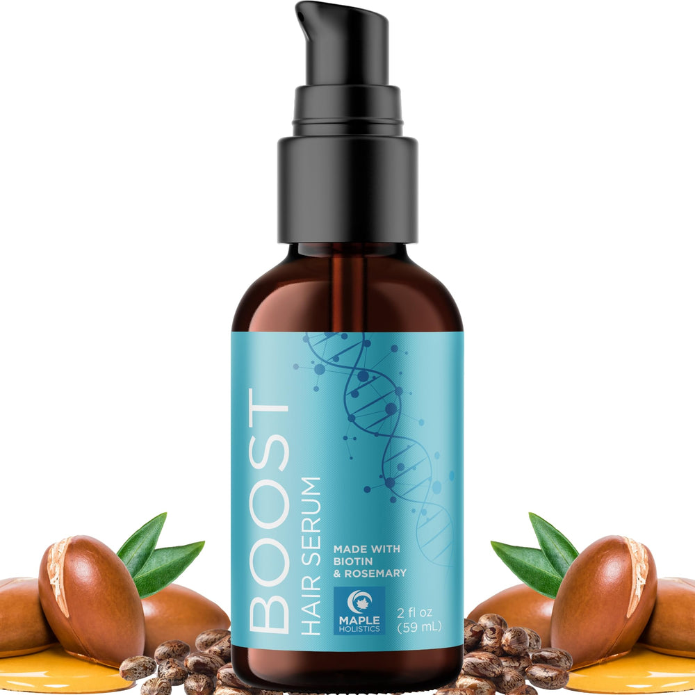 Sérum Biotine Maple Holistics en bouteille pour cheveux — effet nourrissant et brillance