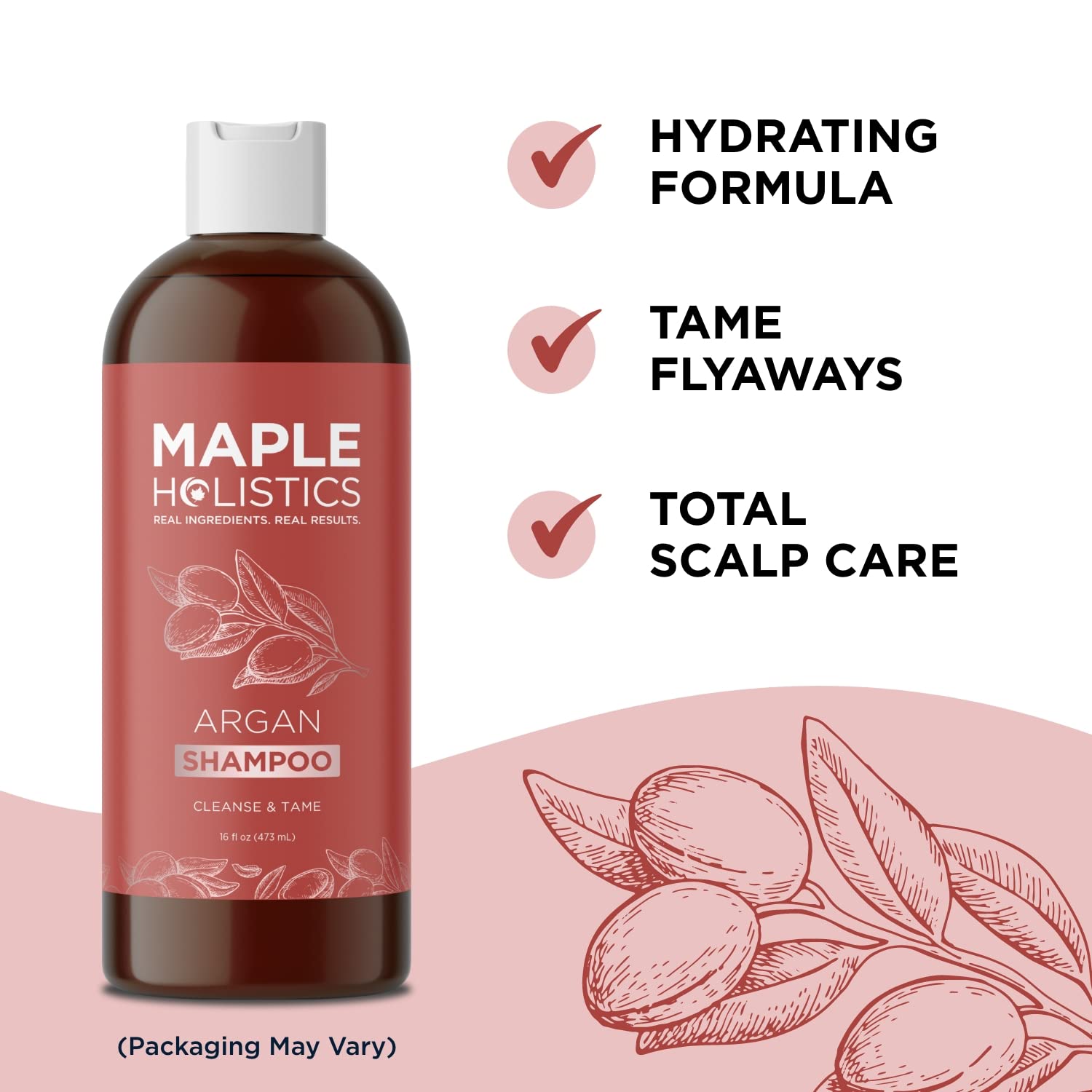 Maple Holistics Shampoing Avocat-Argan: nourrissant et hydratant pour cheveux secs