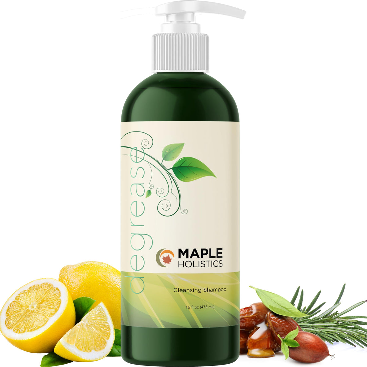 Shampoing Maple Holistics cheveux gras – bouteille purifiante prête à usage quotidien.