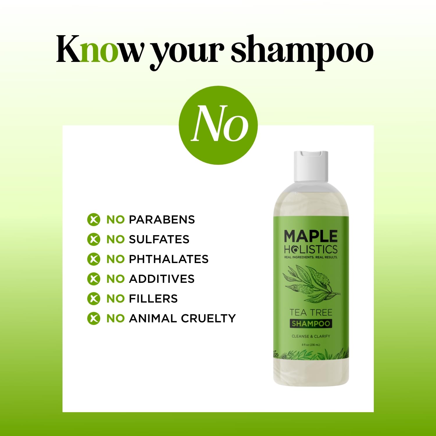Maple Holistics Shampoing Clarifiant application quotidienne pratique pour cheveux gras