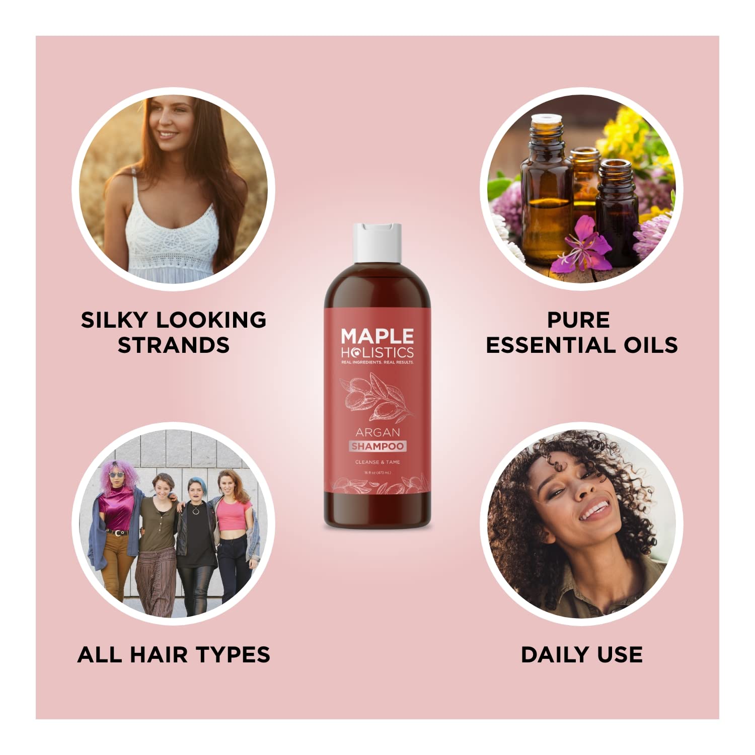 Maple Holistics Shampoing Ingrédients-naturels: formule douce pour usage quotidien