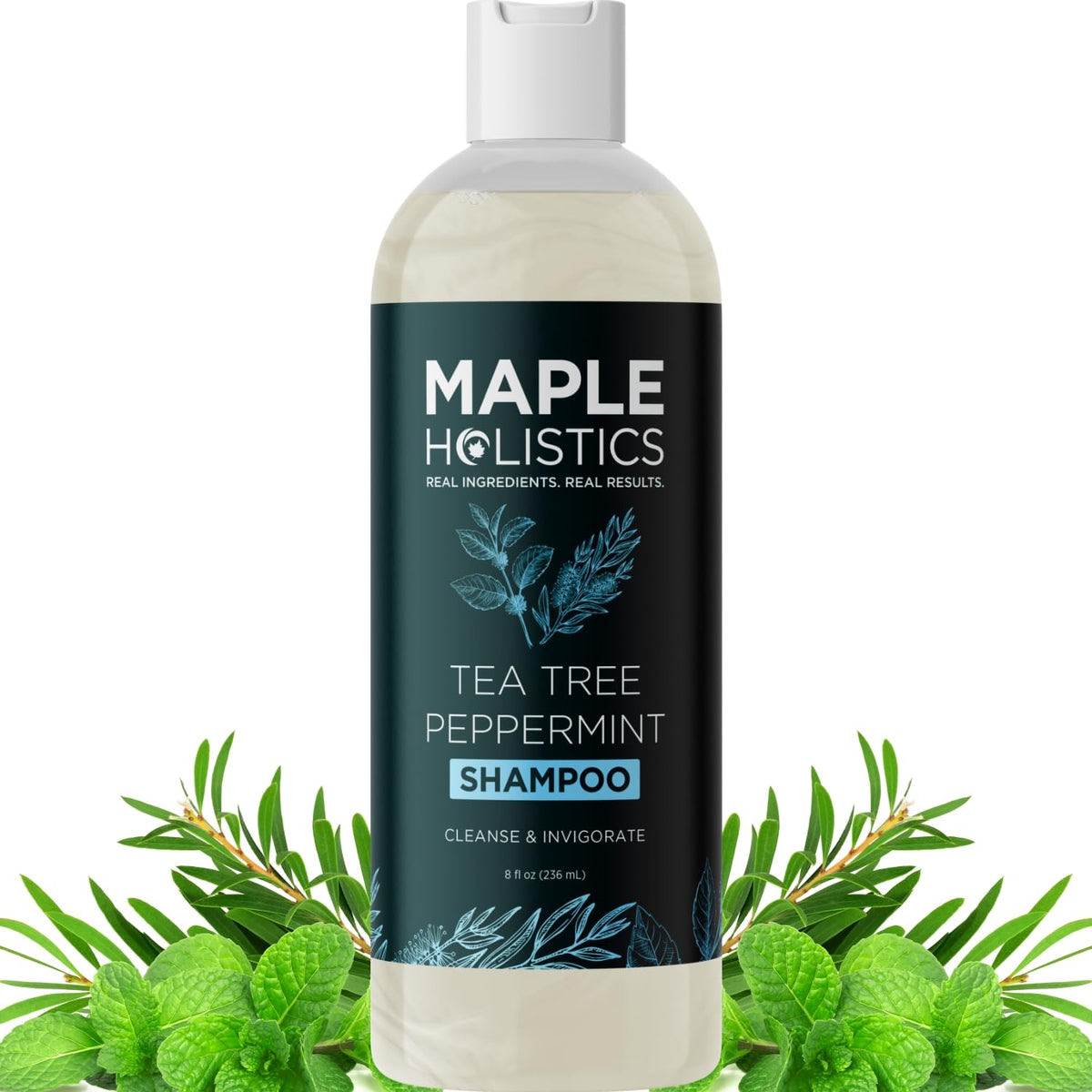 Maple Holistics Shampoing romarin-arbre-a-the-menthe-bouteille: parfum frais et clarifiant