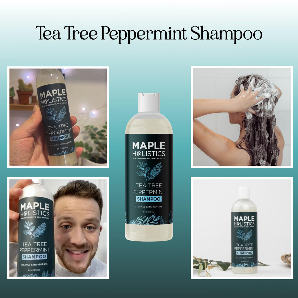 Maple Holistics Shampoing romarin-arbre-a-the-menthe-massage-cuir-chevelu: sensation rafraîchissante