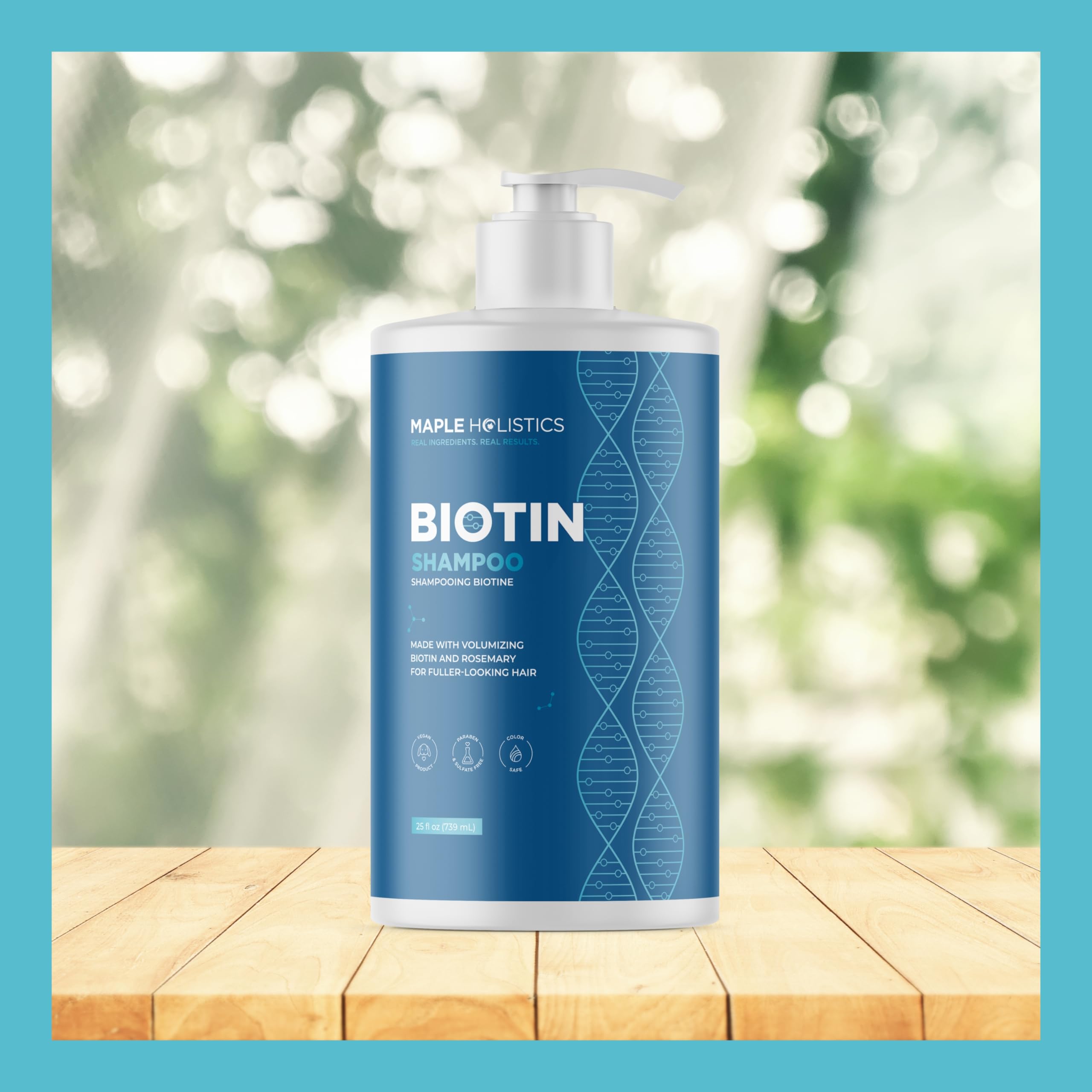Shampoing Romarin Biotine Maple Holistics pour cuir chevelu doux.