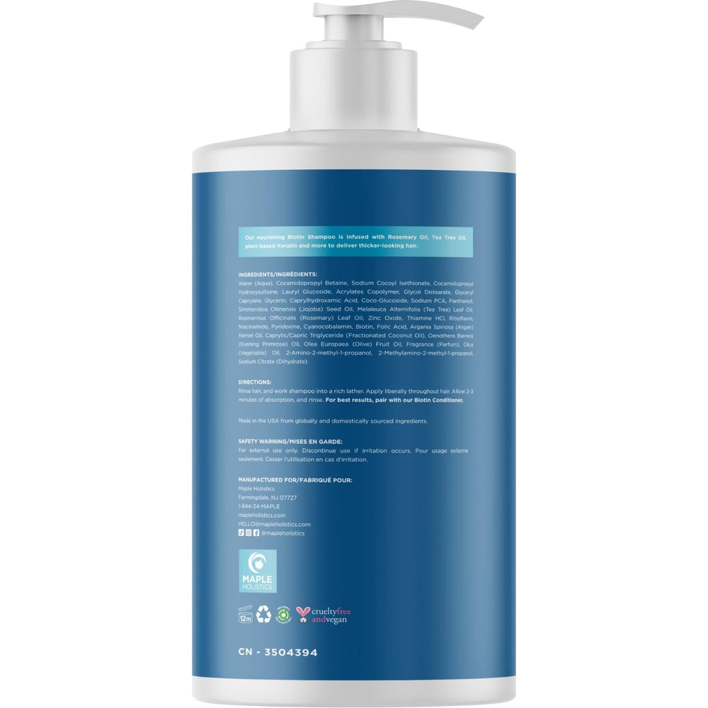 Texture crème et mousse légère du Shampoing Romarin Biotine Maple Holistics.
