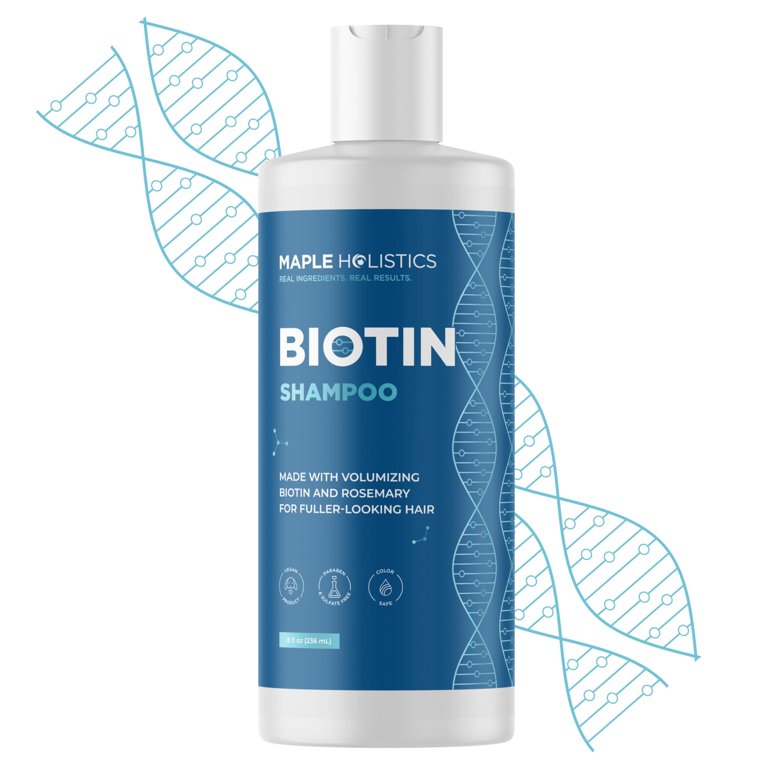 Maple Holistics Shampoo romarin biotine – bouteille prête à l’emploi pour cheveux fins