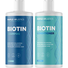 Maple Holistics shampooing biotine romarin en bouteille, potentiel volume pour cheveux fins.