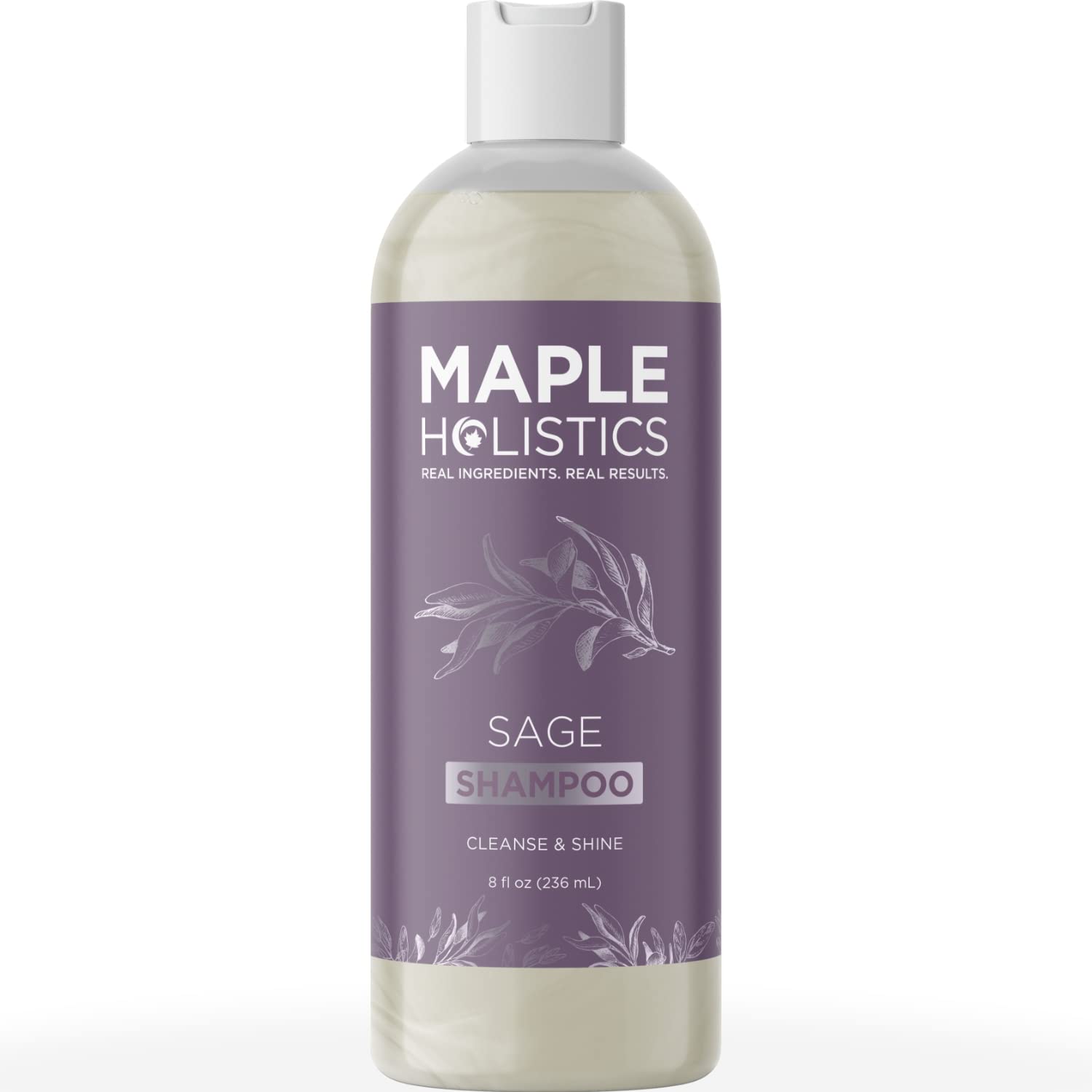Maple Holistics shampoing sauge et romarin – bouteille prête à clarifier le cuir chevelu.