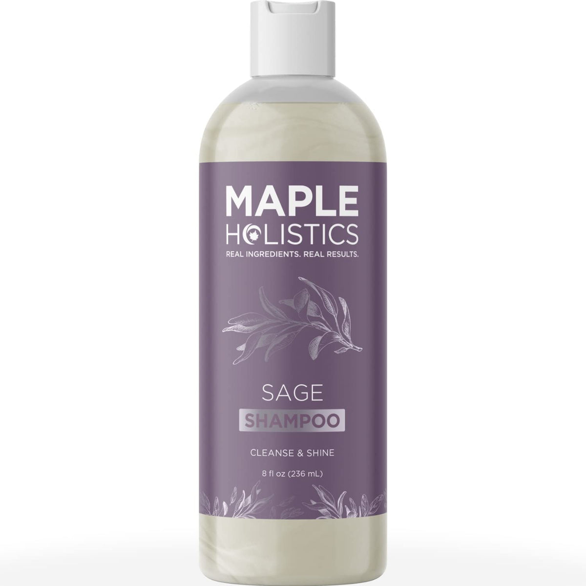 Maple Holistics shampoing sauge et romarin – bouteille prête à clarifier le cuir chevelu.