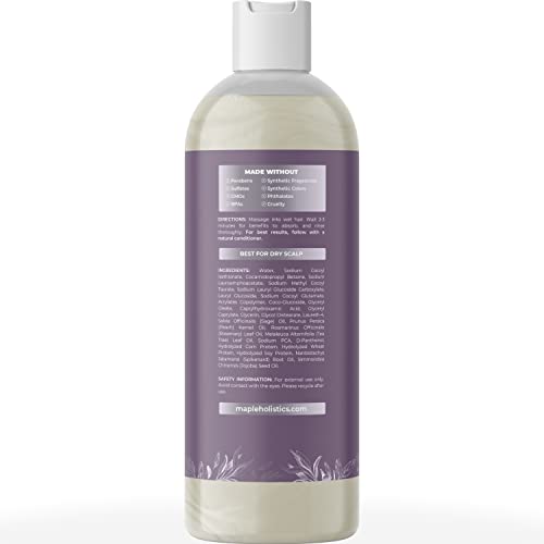 Maple Holistics – ingrédients naturels sauge et romarin pour hydratation légère du cuir chevelu.