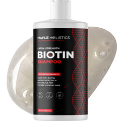 Shampoing Ultra Biotine Maple Holistics, bouteille, volume potentiel.
