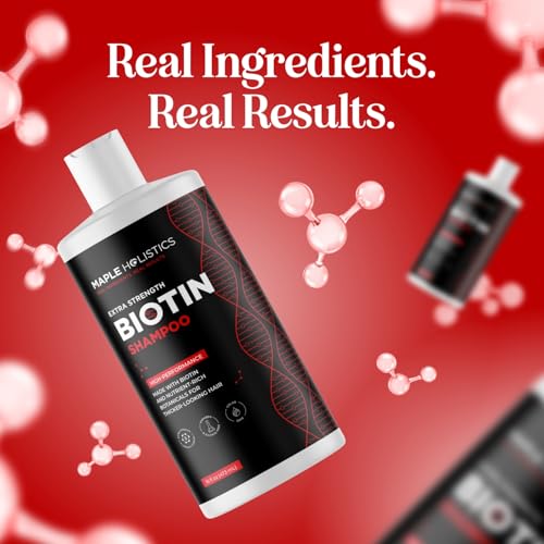 Cheveux visiblement volumineux après usage du Shampoing Ultra Biotine Maple Holistics.
