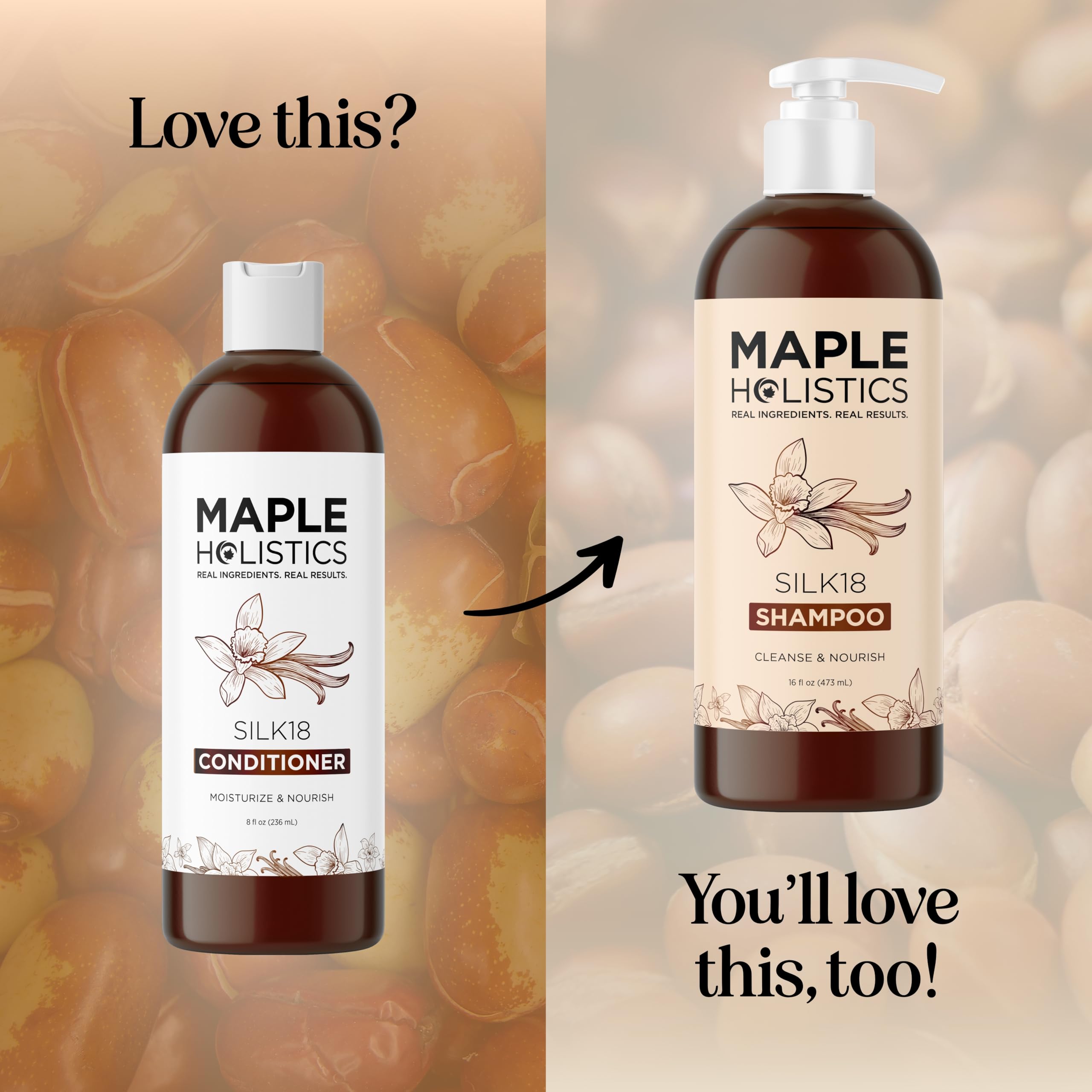 Maple Holistics Silk18 – contrôle du frisottis pour cheveux bouclés.