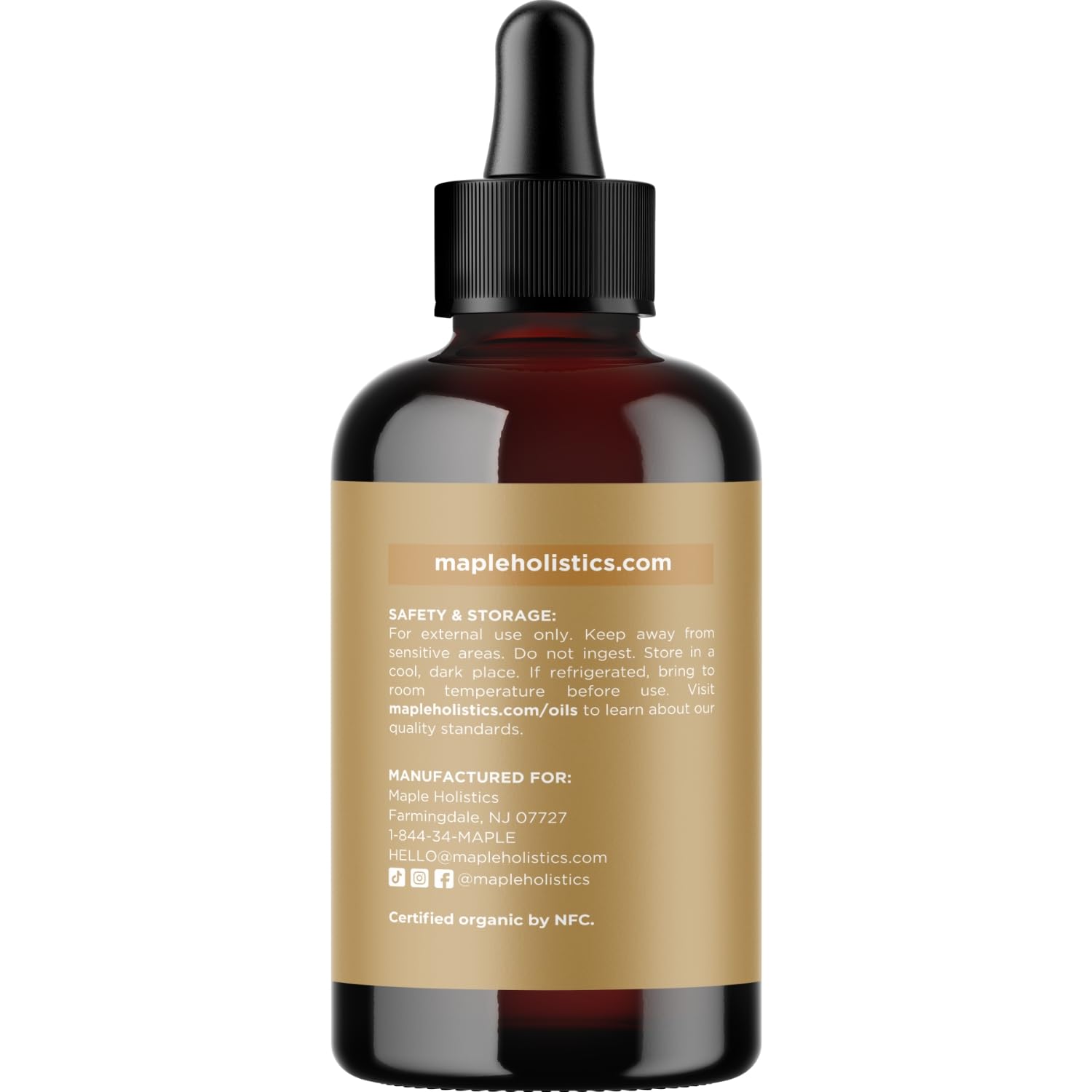 Maple Holistics soin capillaire jojoba, flacon nourrit et apporte brillance